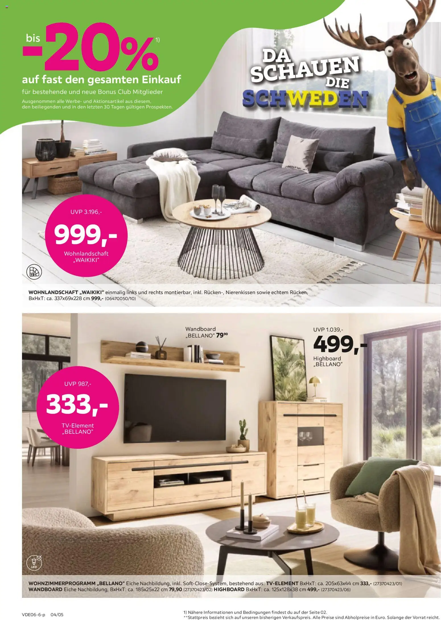 Mömax Prospekt – gültig ab 01.06.2026 | Seite: 4 | Produkte: Wohnlandschaft, HIghboard, Wandboard