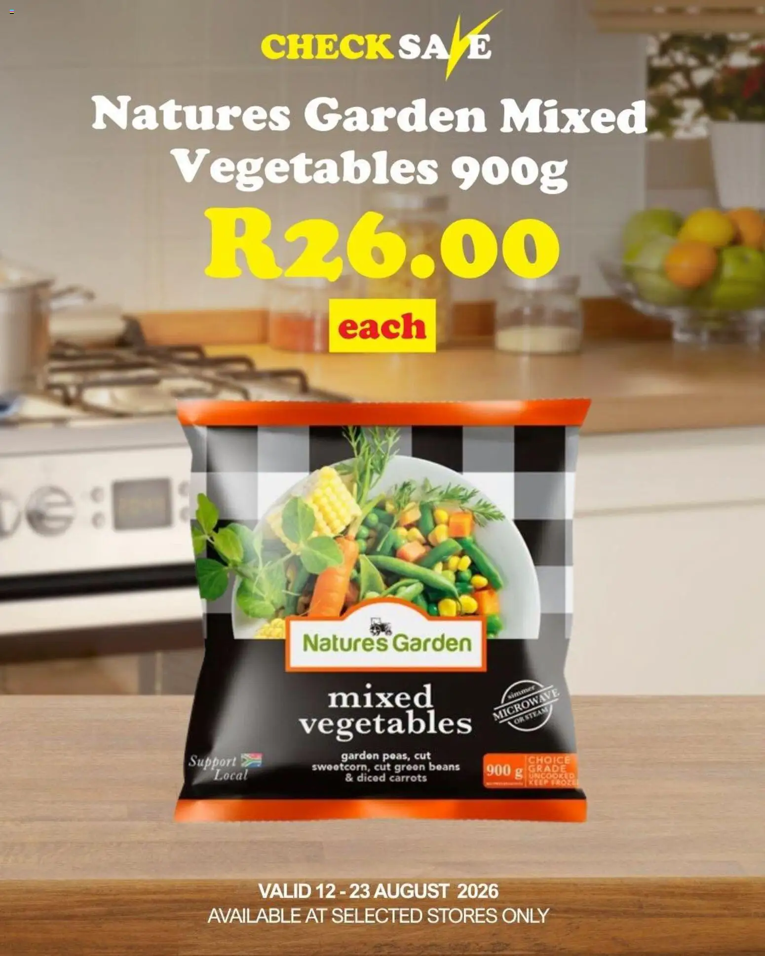 New Check Save catalogue – valid from 12/08/2026 | Page: 2 | Products: Beans, Microwave, Carrots, Vegetables