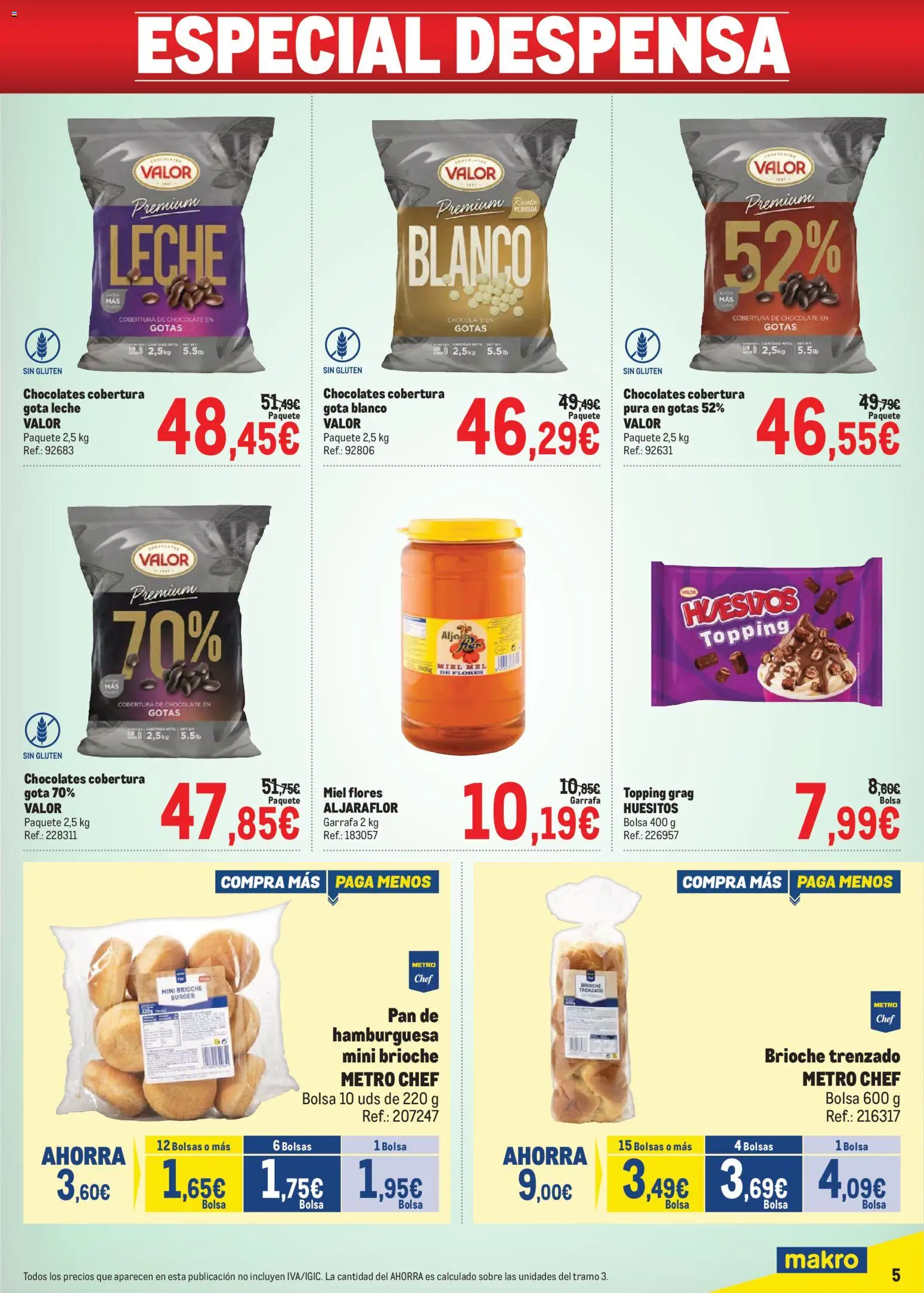 Makro Precios Centro │ válido desde el 07/09/2026 | Página: 5 | Productos: Miel, Flores, Brioche, Hamburguesa