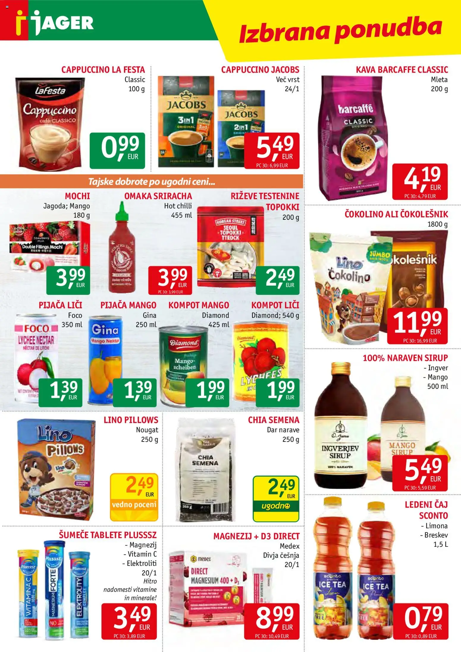 Novi Jager katalog ponudbe – veljaven od 12.08.2026 | Stran: 10 | Izdelki: Ingver, Sirup, Čokolešnik, Caj