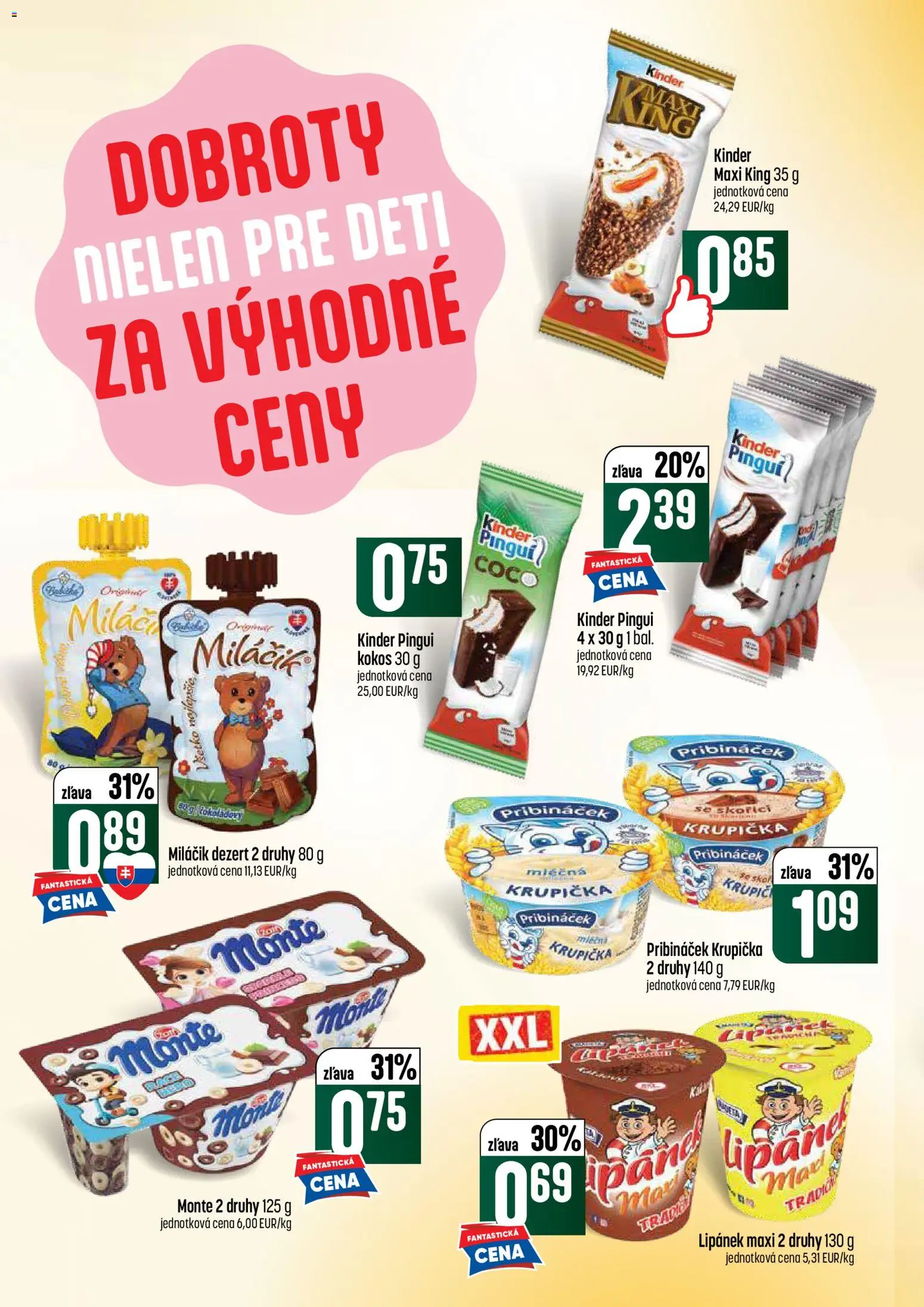 Nové COOP Jednota akcie – leták je platný od 18.06.2026 | Strana: 32 | Produkty: Kinder