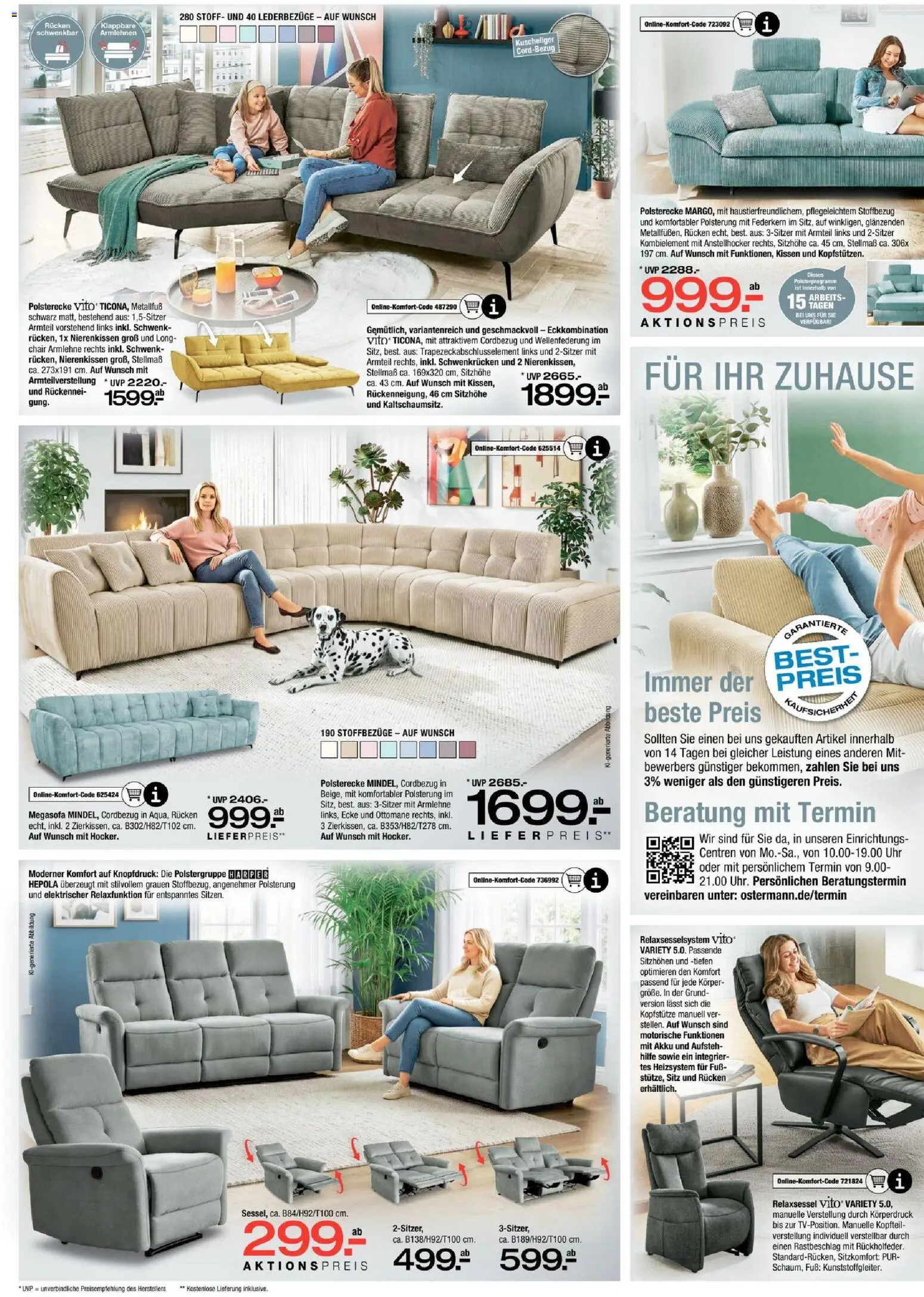 Ostermann Prospekt – gültig ab 29.08.2026 | Seite: 2 | Produkte: Relaxsessel, Kissen, Uhr