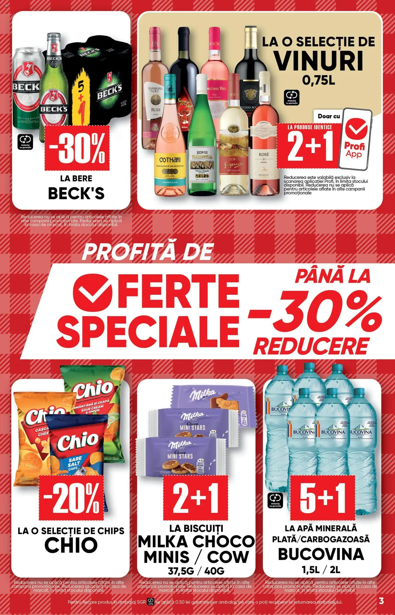 Noul catalog Profi – valabil de la 01.04.2026 | Pagină: 3 | Produse: Yazı tahtası kalemi, Biscuiți, Ceapă, Apă
