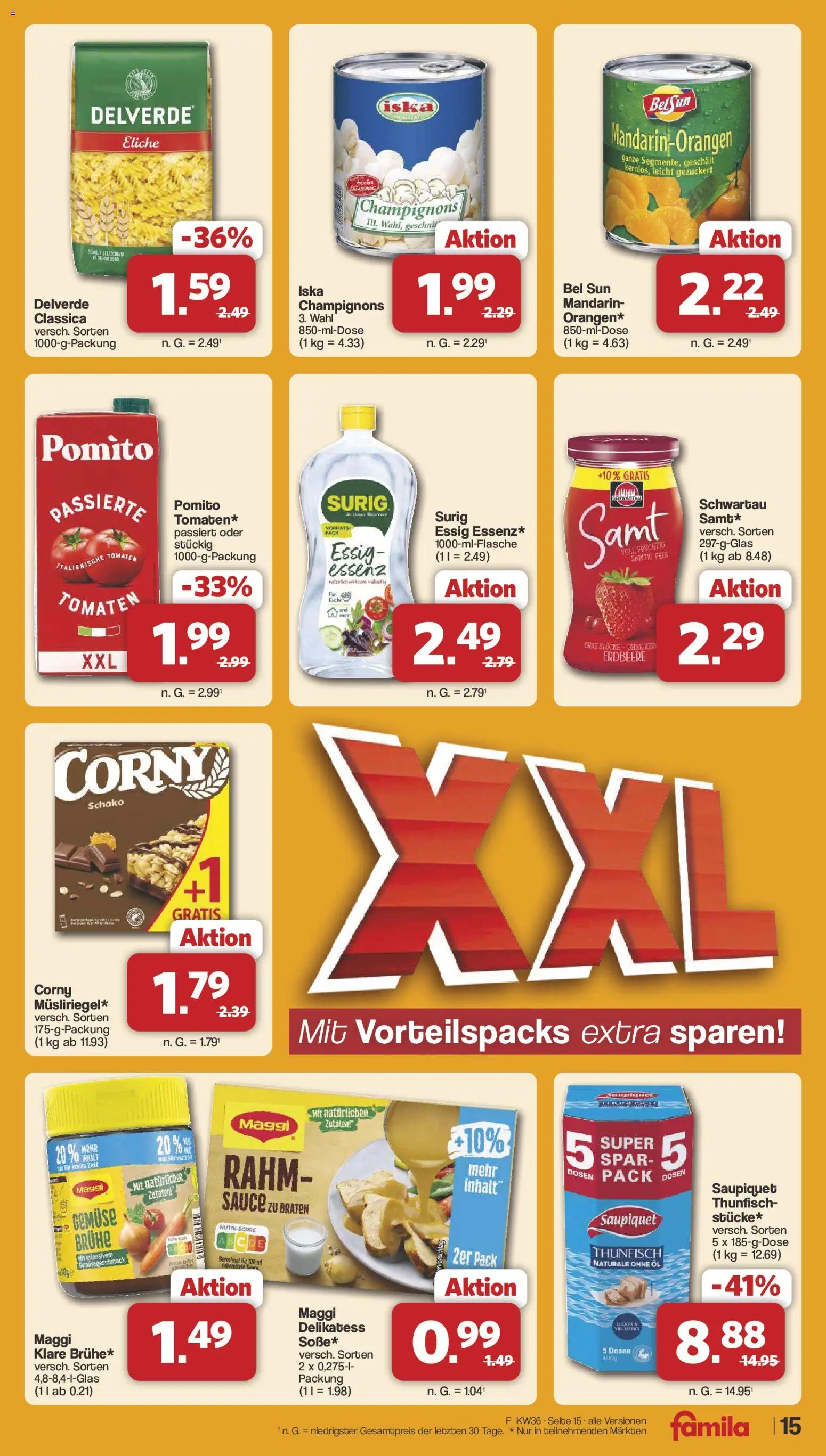 Famila Nordwest Prospekt – gültig ab 31.08.2026 | Seite: 17 | Produkte: Maggi, Öl, Thunfisch, Essig