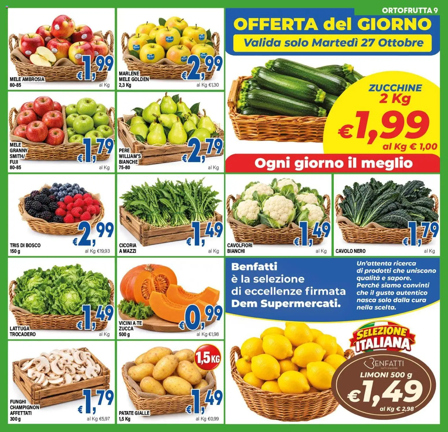Volantino DEM del 23/10/2026 | Pagina: 9 | Prodotti: Patate, Funghi, Zucca, Lattuga