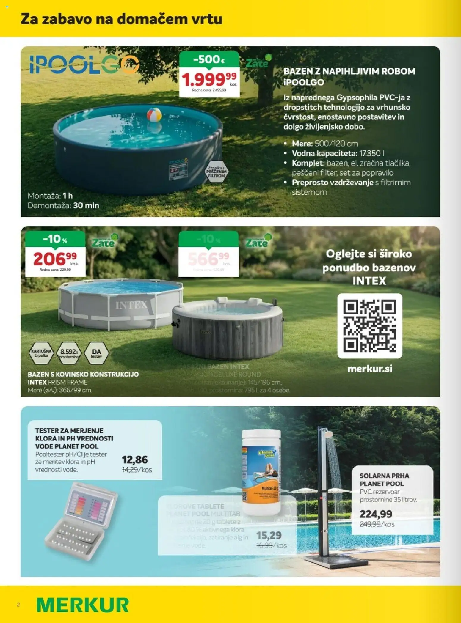 Novi Merkur katalog ponudbe – veljaven od 03.06.2026 | Stran: 2 | Izdelki: Bazen, Masažni bazen, Prha