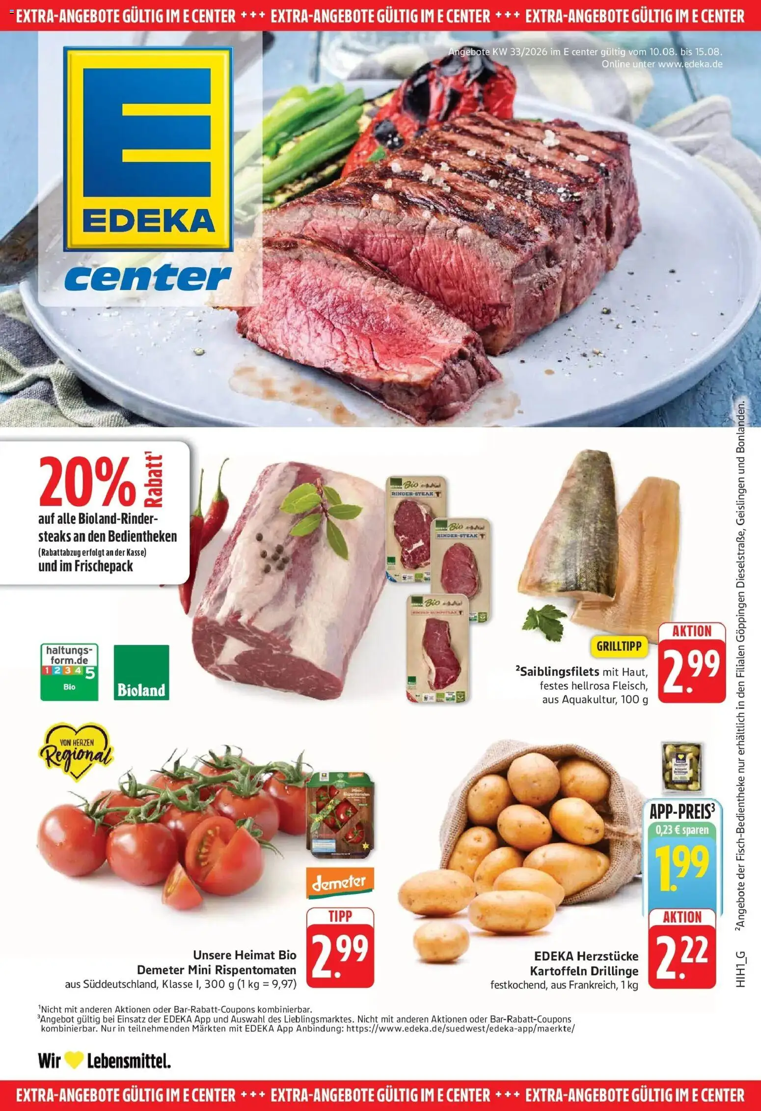 Edeka Prospekt Göppingen – gültig ab 10.08.2026 | Seite: 21 | Produkte: Kartoffeln, Steak