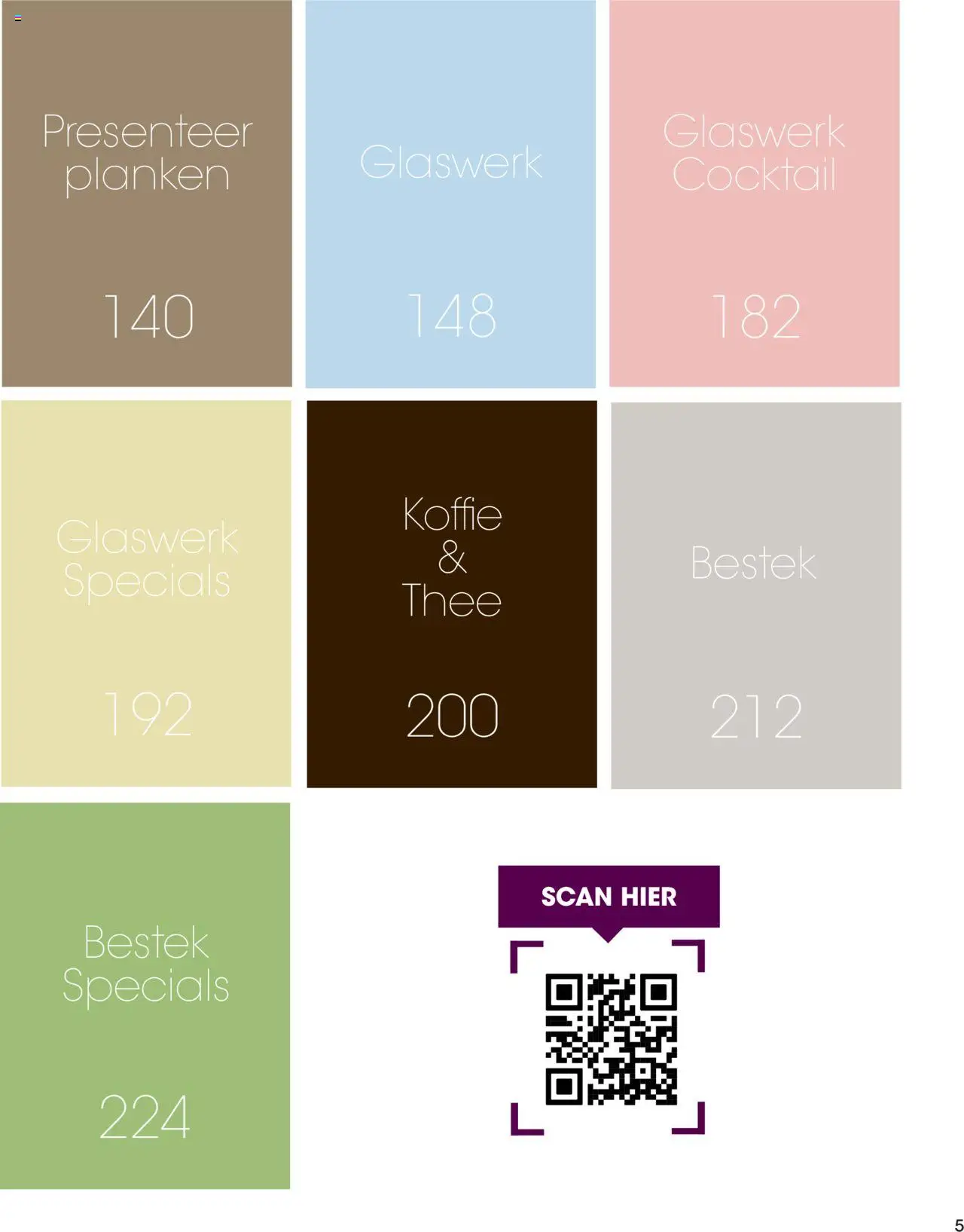 {H1} | Pagina: 5 | Producten: Koffie, Thee, Planken