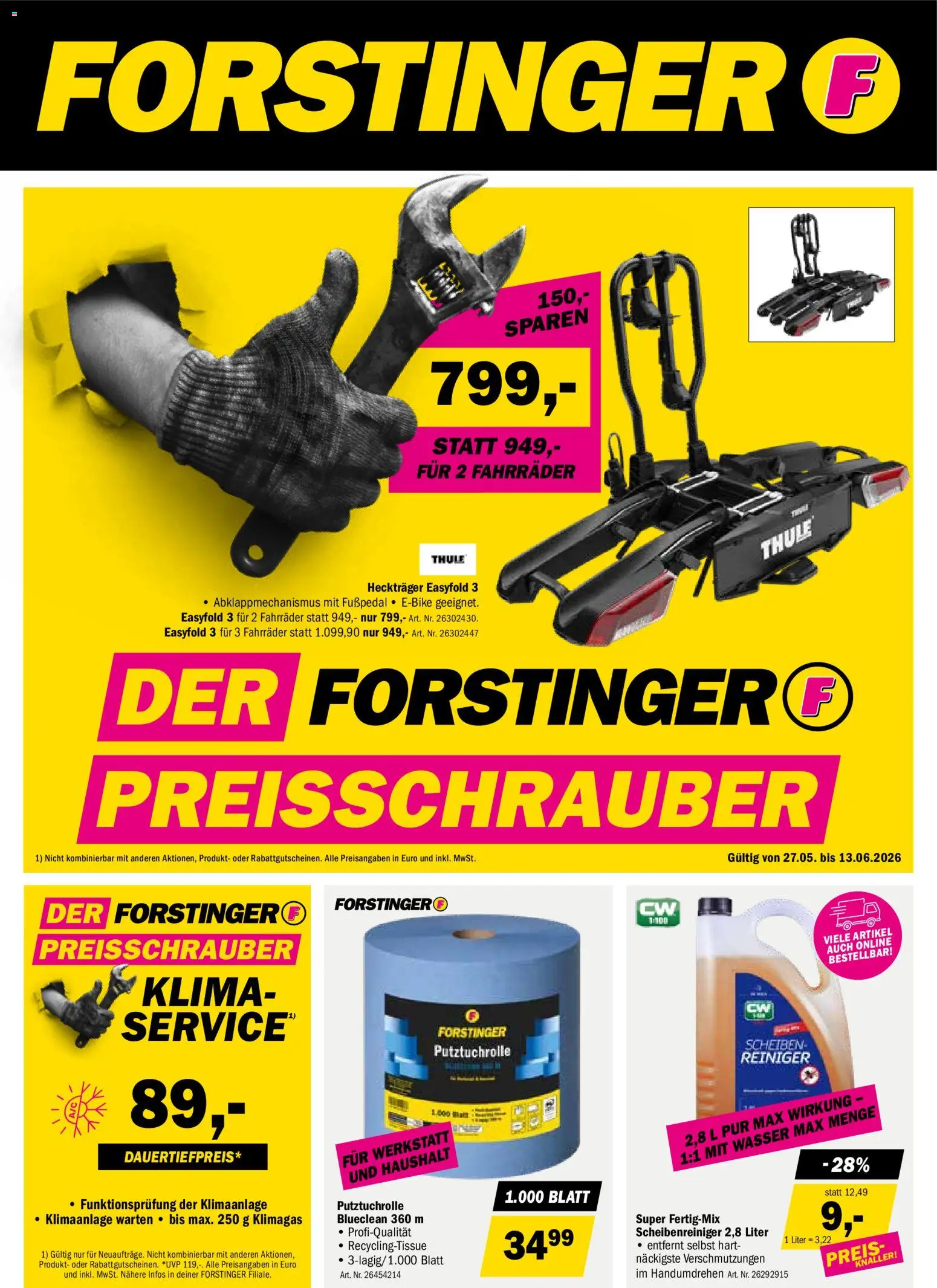 Forstinger Flugblatt gültig ab 27.05.2026 | Seite: 1 | Produkte: Wasser, Klimaanlage