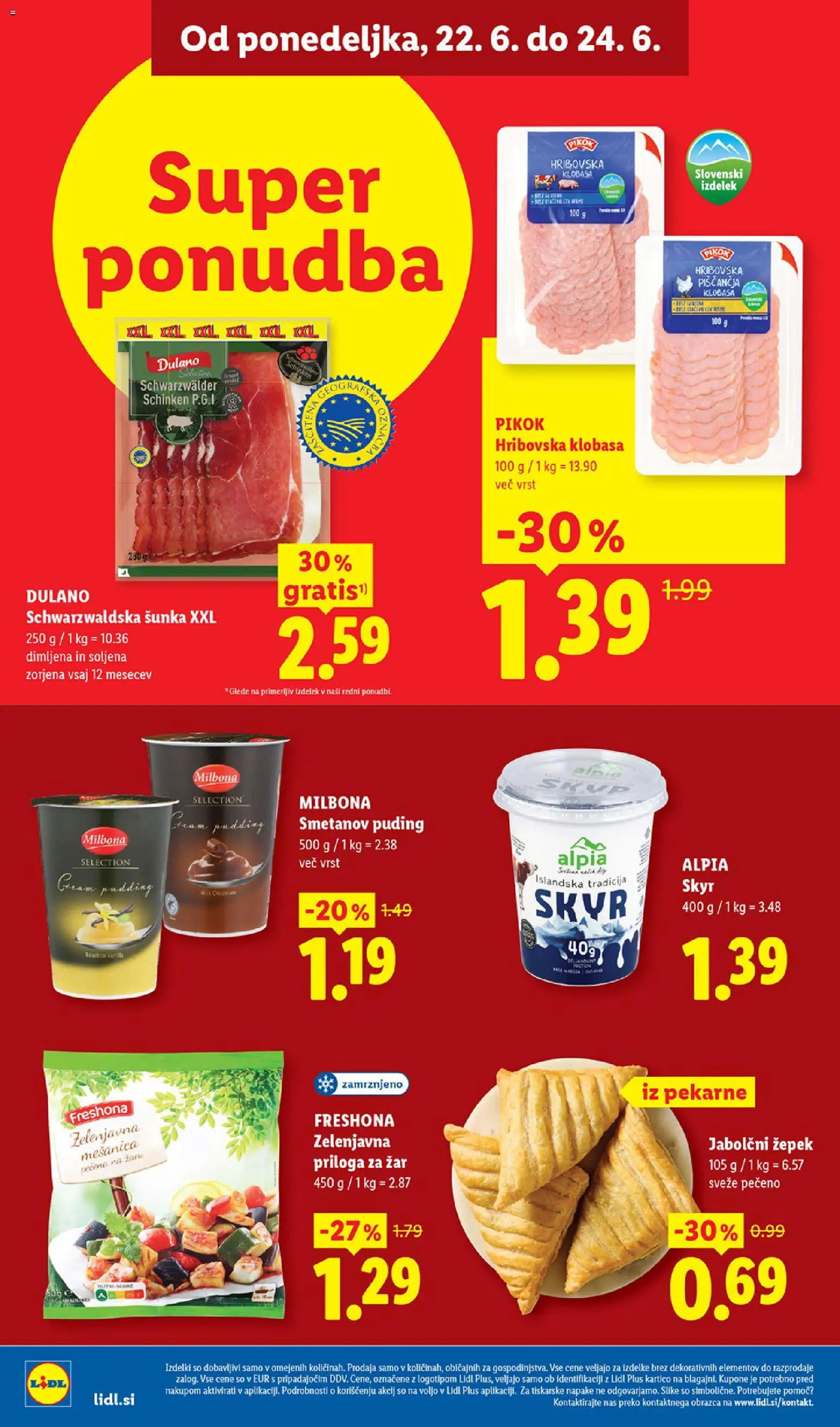 Novi Lidl katalog ponudbe – veljaven od 18.06.2026 | Stran: 44 | Izdelki: Zar, Puding, Skyr, Sunka