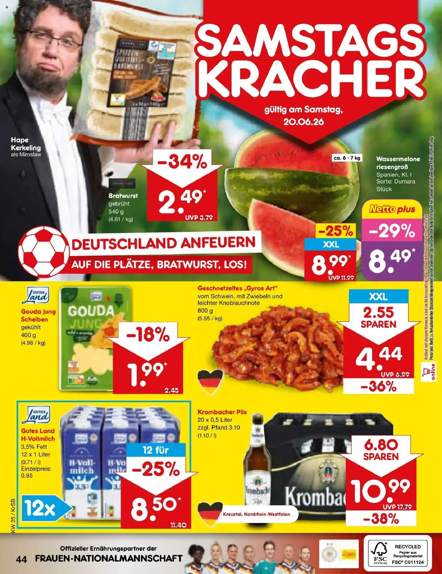 Netto Marken-Discount Prospekt Jüchen – gültig ab 15.06.2026 | Seite: 56 | Produkte: Milch, Gouda, Bratwurst, Krombacher