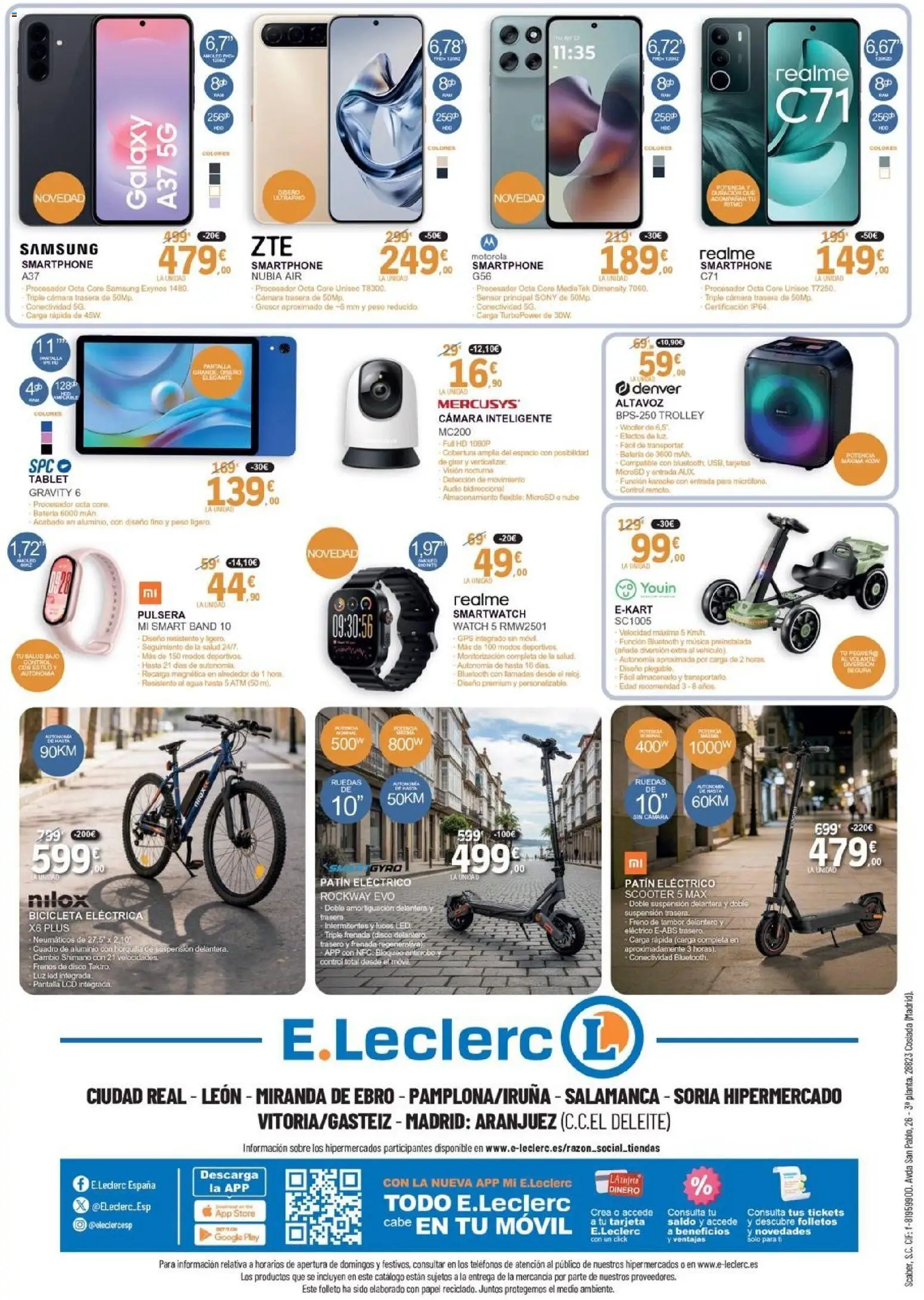 E.Leclerc folleto │ válido desde el 01.05.2026 | Página: 12 | Productos: Horquilla, Bicicleta eléctrica, Disco, Batería