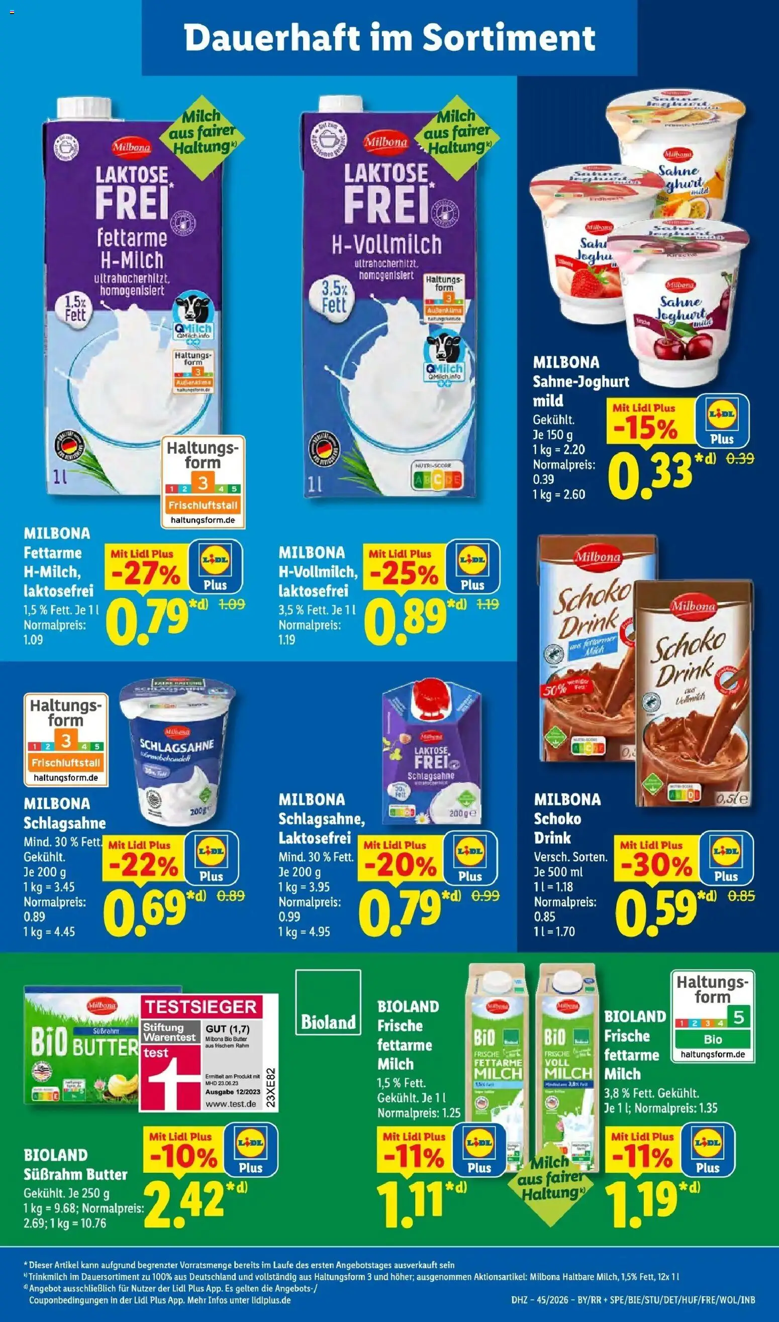 Lidl Prospekt Villingen-schwenningen (ab 02.11.2026) zum Blättern » Angebote | Seite: 33 | Produkte: Schlagsahne, Milch, Butter, Sahne