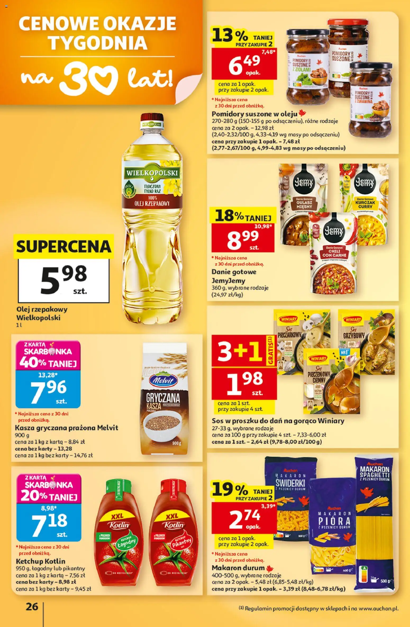 Auchan gazetka - 30 Lat Hipermarket od 03.09.2026 | Strona: 26 | Produkty: Chili, Kurczak, Kasza gryczana, Pomidory suszone