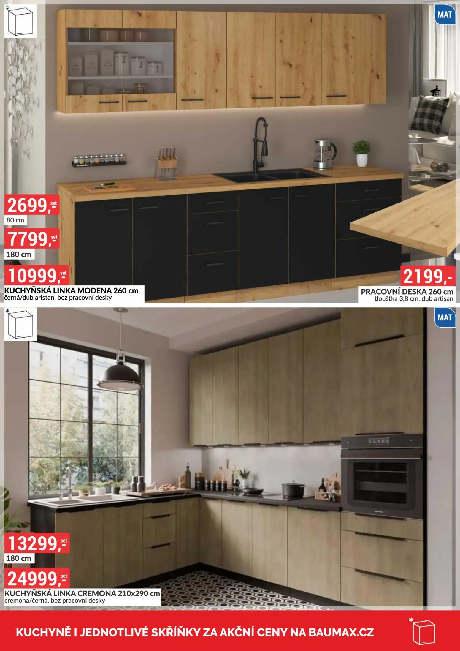BAUMAX leták - Zaridte si bydlení podle sebe – vybírejte z tisícu produktu! od 01.11.2026 | Strana: 8 | Produkty: Kuchyňská linka, Pracovní deska, Desky, Kuchyně