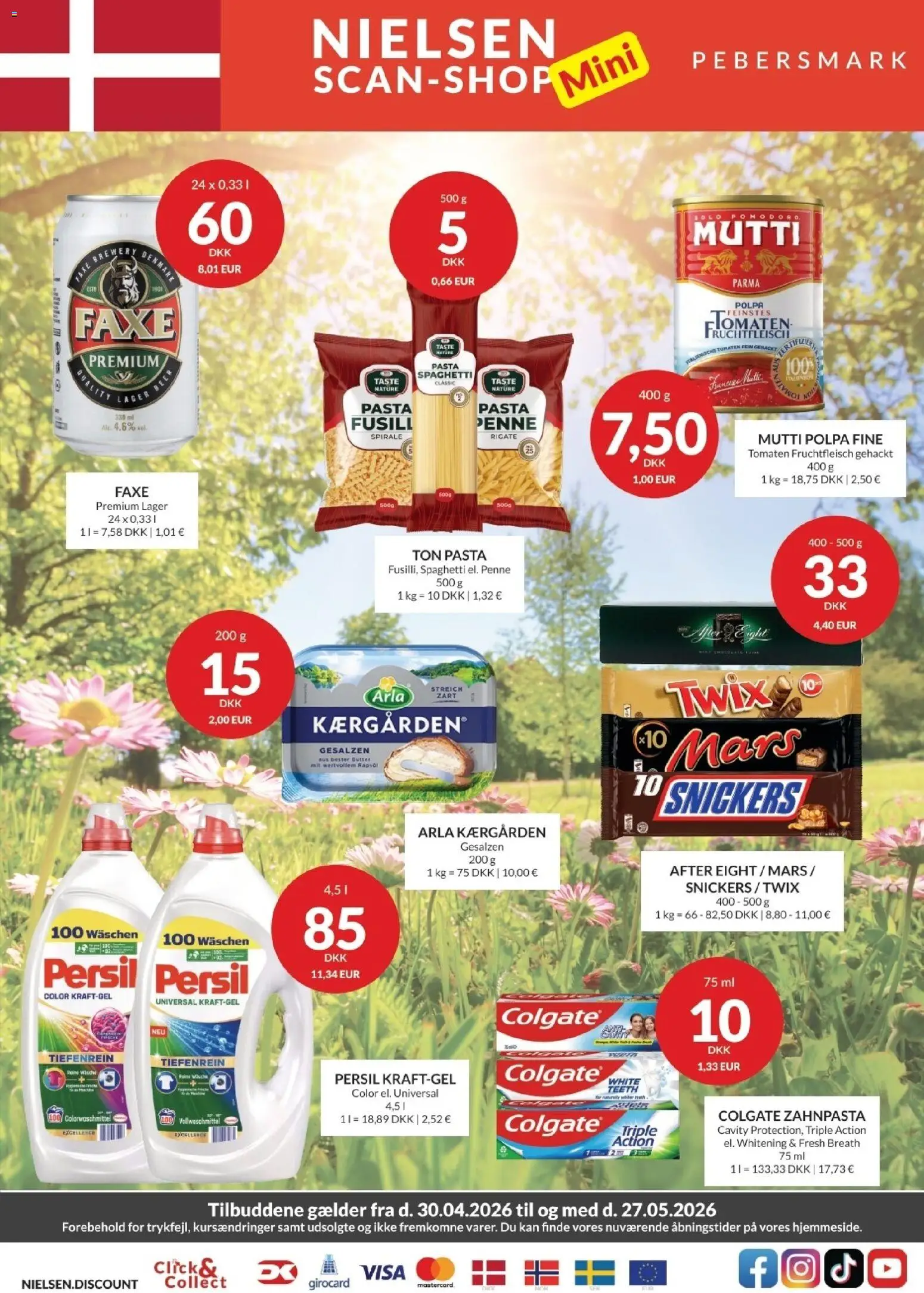 Nielsen Discount tilbudsavis – gyldig fra 30.04.2026 | Side: 1 | Produkter: Spaghetti, Pasta