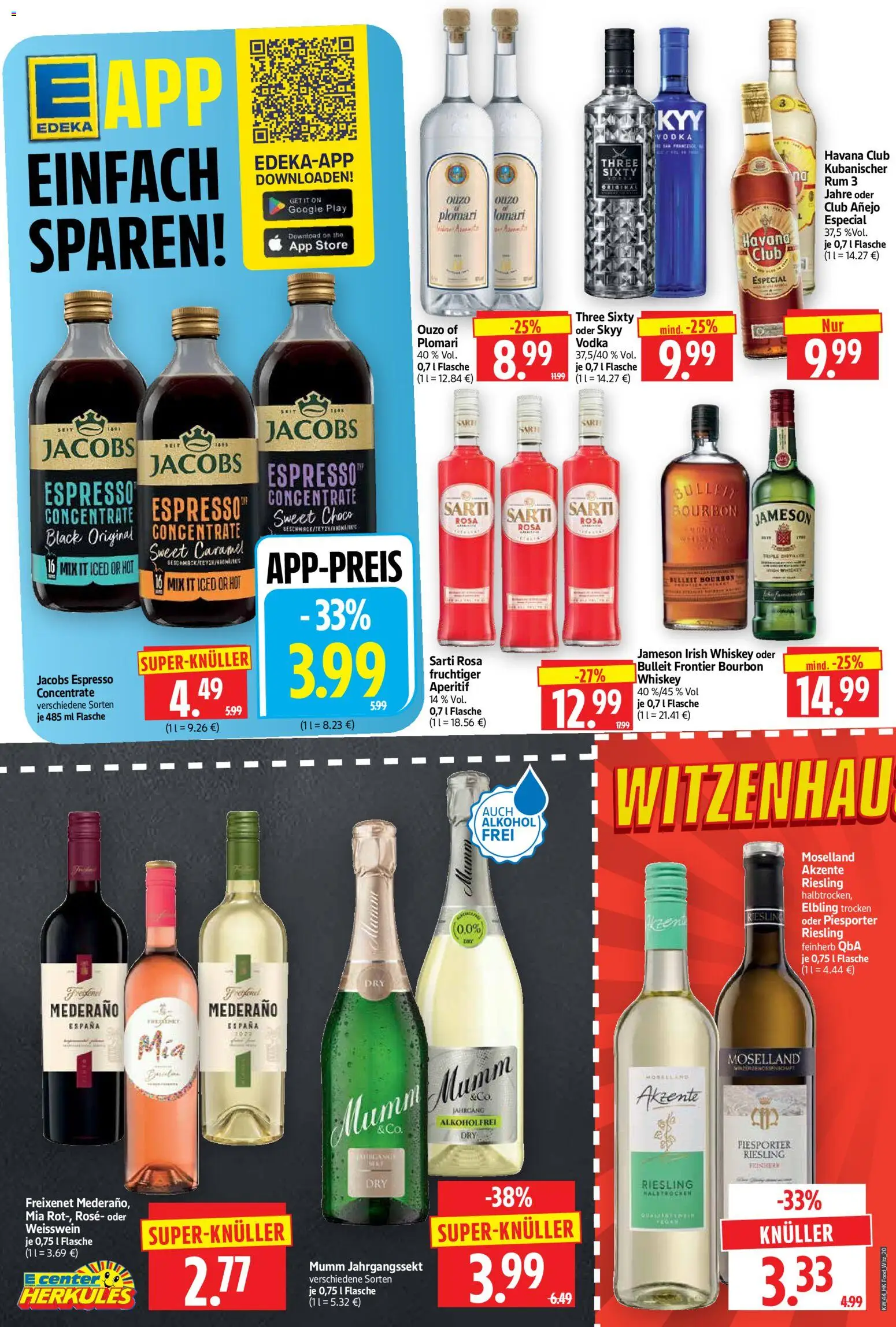 HERKULES Prospekt – gültig ab 26.10.2026 | Seite: 20 | Produkte: Ouzo, Weißwein, Freixenet mederano, Alkohol