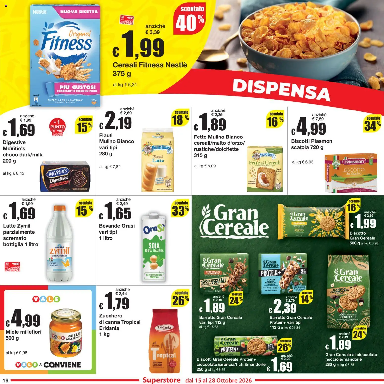 Volantino Sì con Te del 15/10/2026 | Pagina: 16 | Prodotti: Cioccolato, Bevande, Cocco, Miele