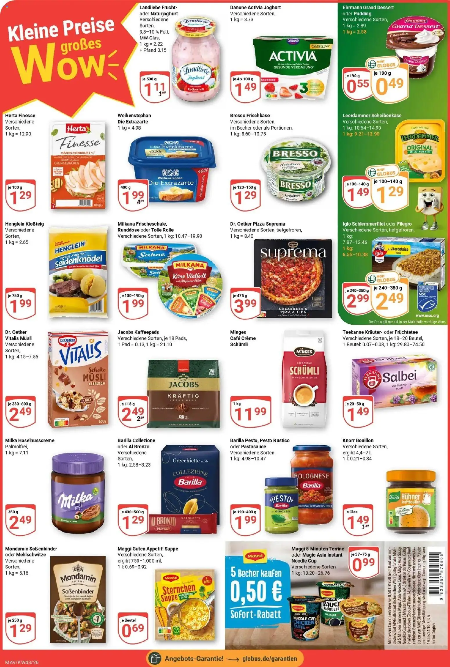 Globus Prospekt Mannheim (ab 19.10.2026) » Angebote online | Seite: 2 | Produkte: Käse, Milkana, Pudding, Frischkase