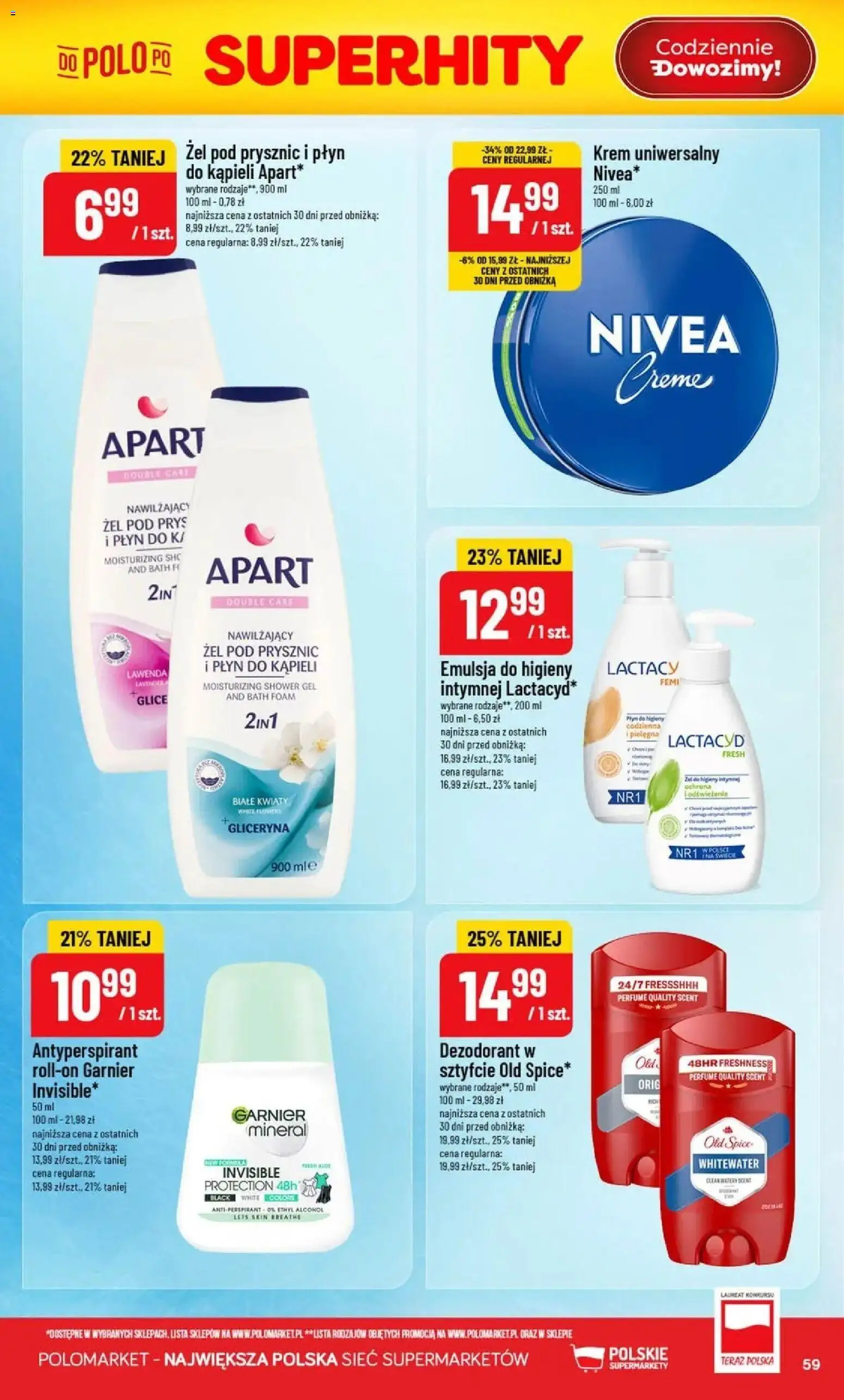 POLOmarket gazetka od 05.08.2026 | Strona: 59 | Produkty: Gliceryna, Płyn do kąpieli, Dezodorant, Old spice