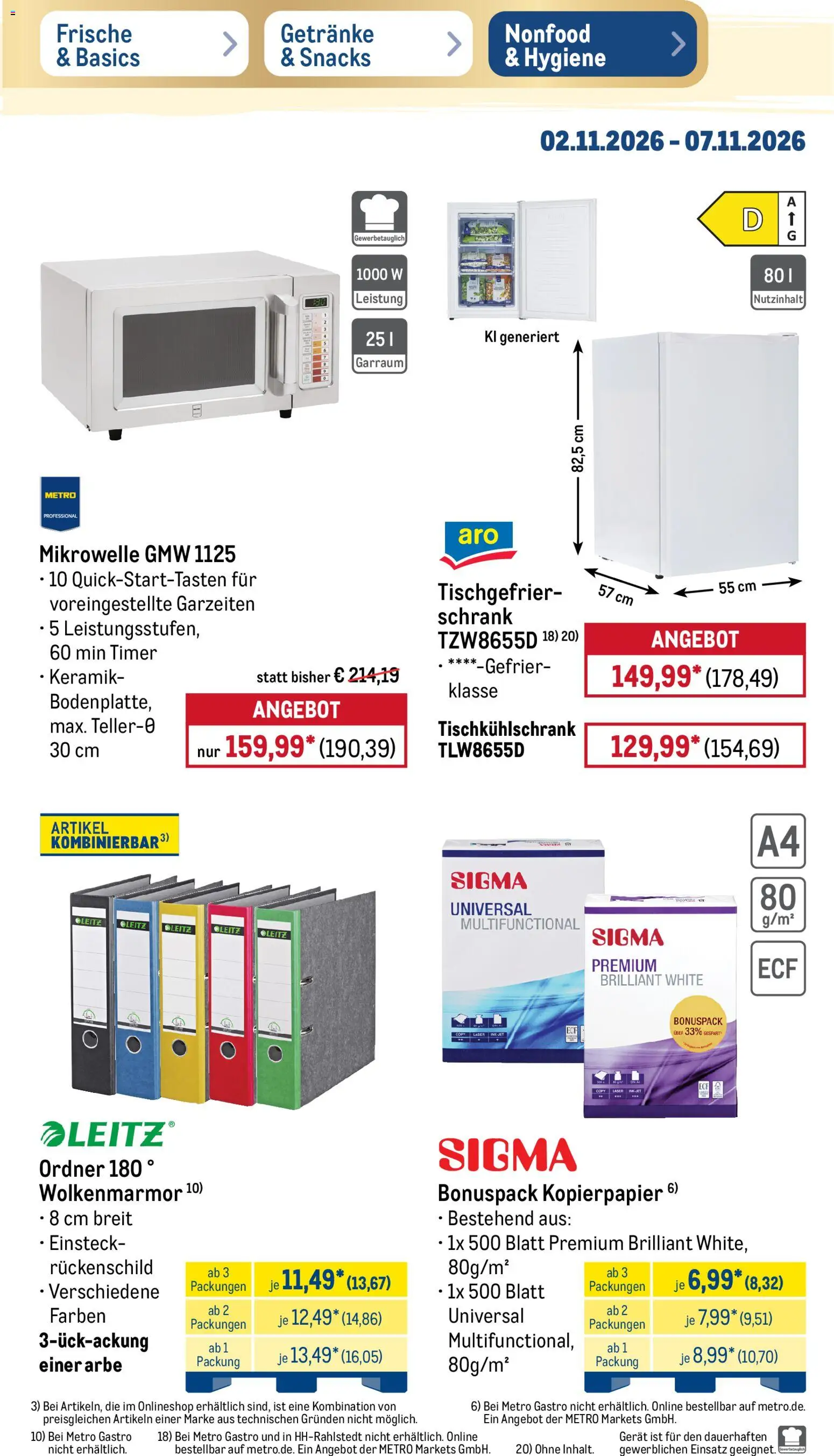Metro Black Friday – gültig ab 02.11.2026 | Seite: 45 | Produkte: Mikrowelle, Schrank