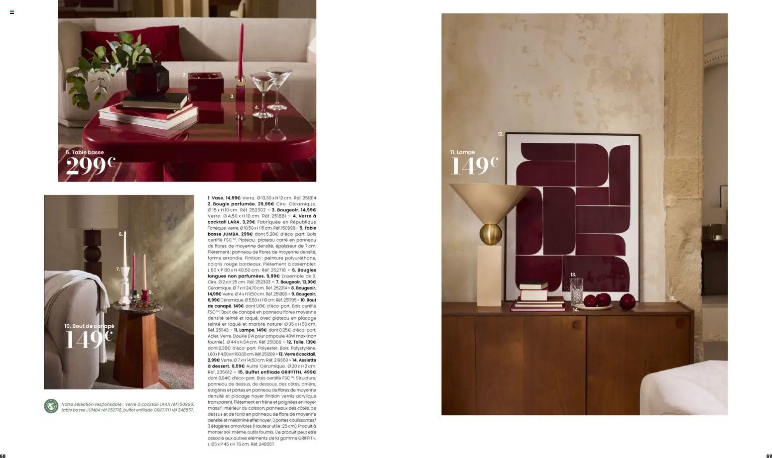 {H1} | Page: 35 | Produits: Plateau, Canapé, Table basse, Buffet