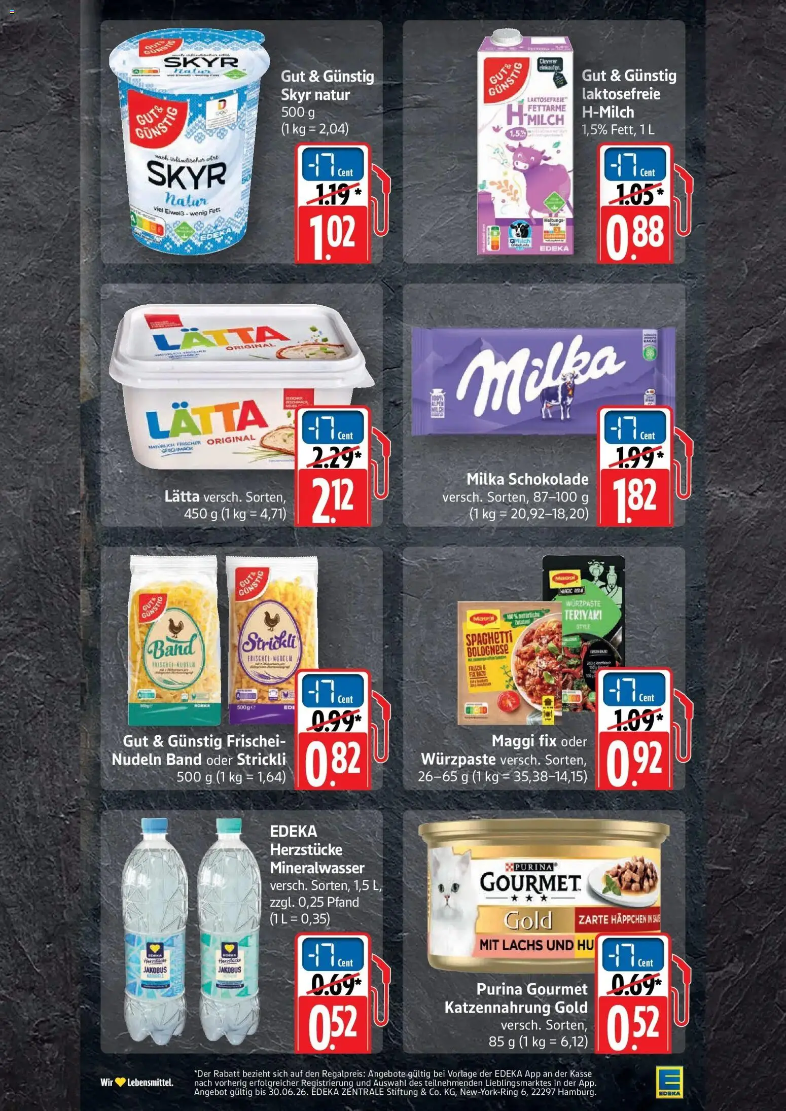 Edeka prospekt Kröppen – gültig ab 08.06.2026 | Seite: 12 | Produkte: Butter, Mineralwasser, Maggi fix, Nudeln