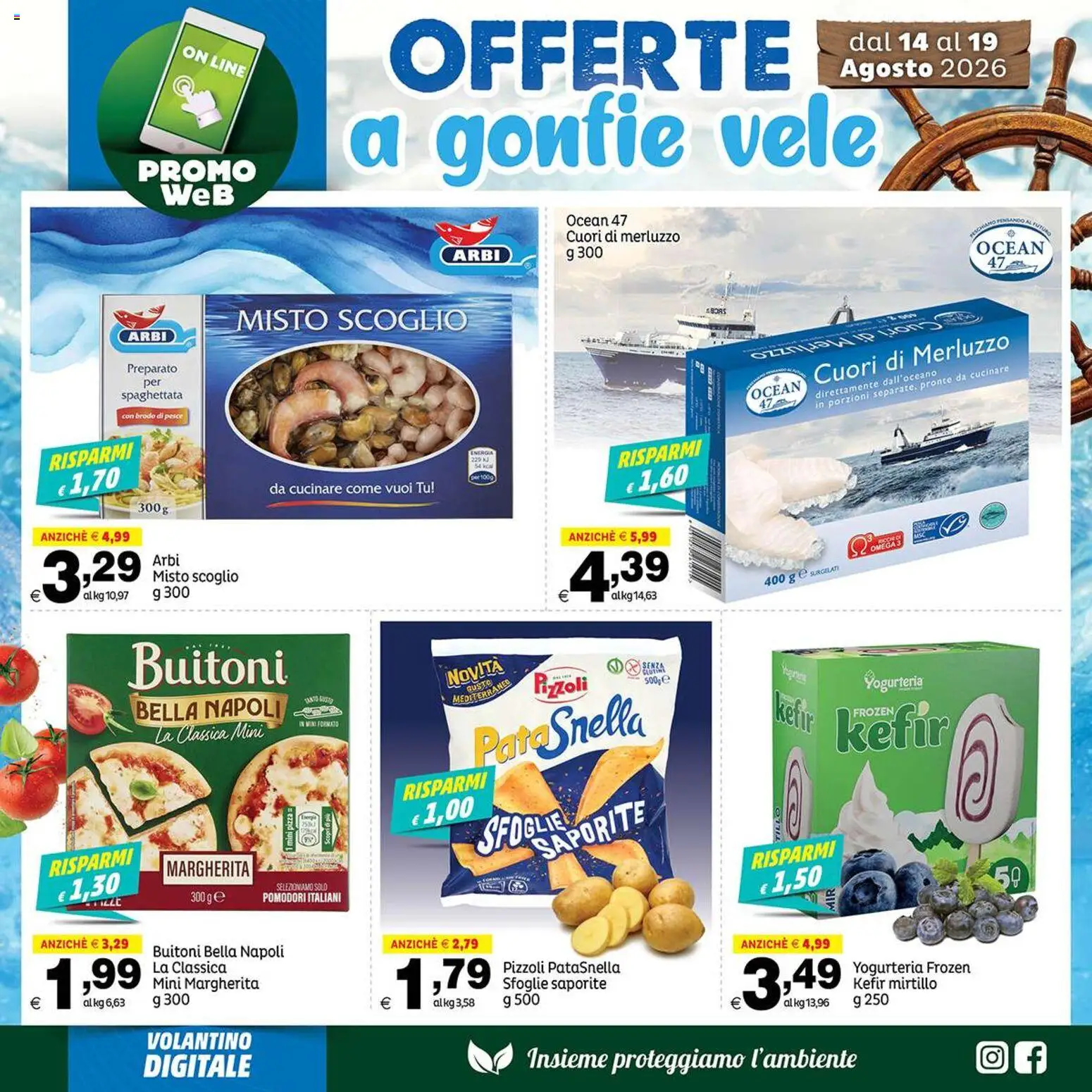 Volantino Elite Supermercati del 14/08/2026 | Pagina: 4 | Prodotti: Pizza, Pesce, Merluzzo, Pomodori