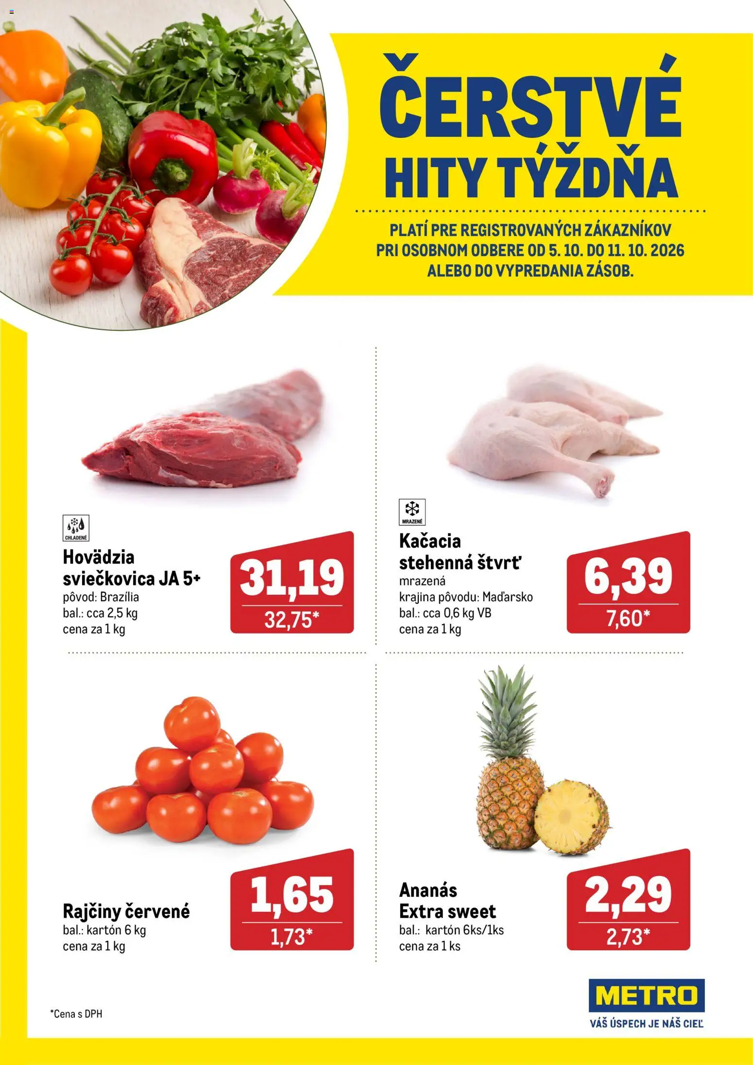 Nové Metro akcie – leták je platný od 05.10.2026 | Strana: 1 | Produkty: Ananás