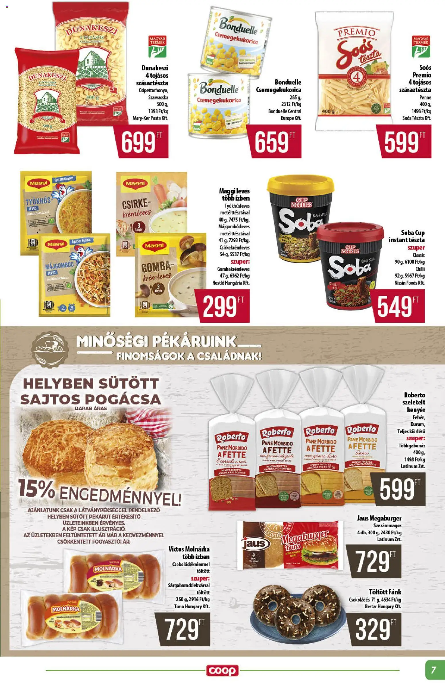 COOP akciós ujság - amely érvényes a következő dátumtól: 18.06.2026 | Oldal: 7 | Termékek: Csemegekukorica, Maggi, Penne, Száraztészta