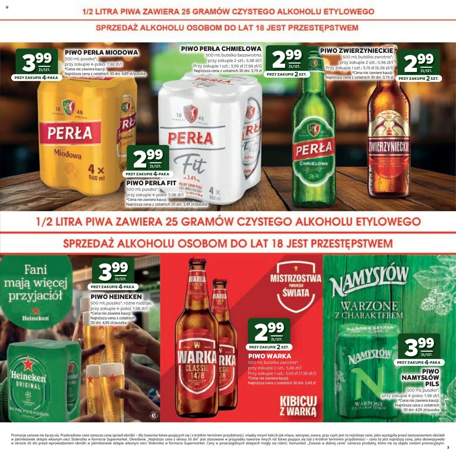 Stokrotka gazetka - Mistrzostwa Świata od 11.06.2026 | Strona: 7 | Produkty: Warka, Piwo Warka, Piwo, Heineken