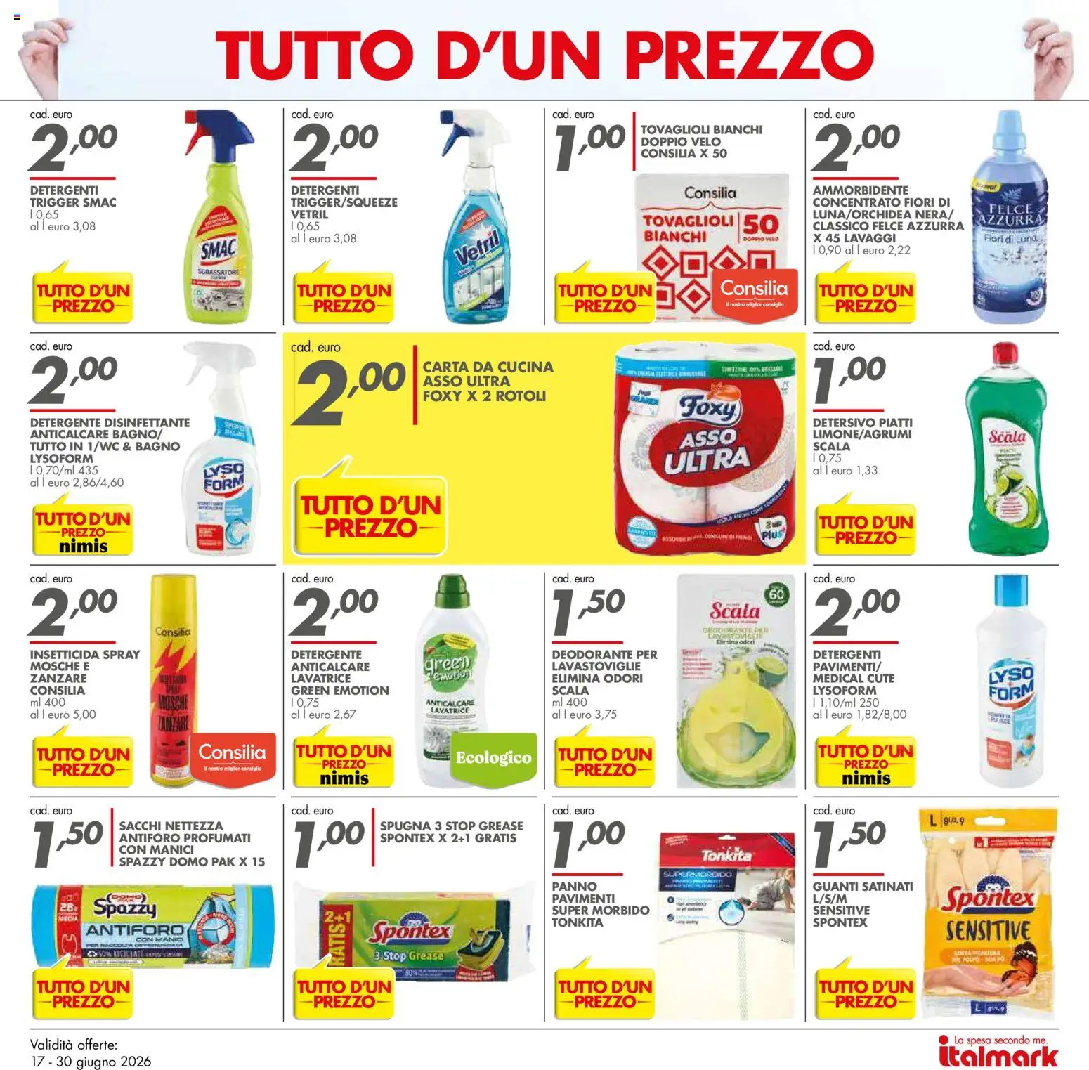 Volantino Italmark del 17.06.2026 | Pagina: 10 | Prodotti: Deodorante, Detergente, Scala, Insetticida