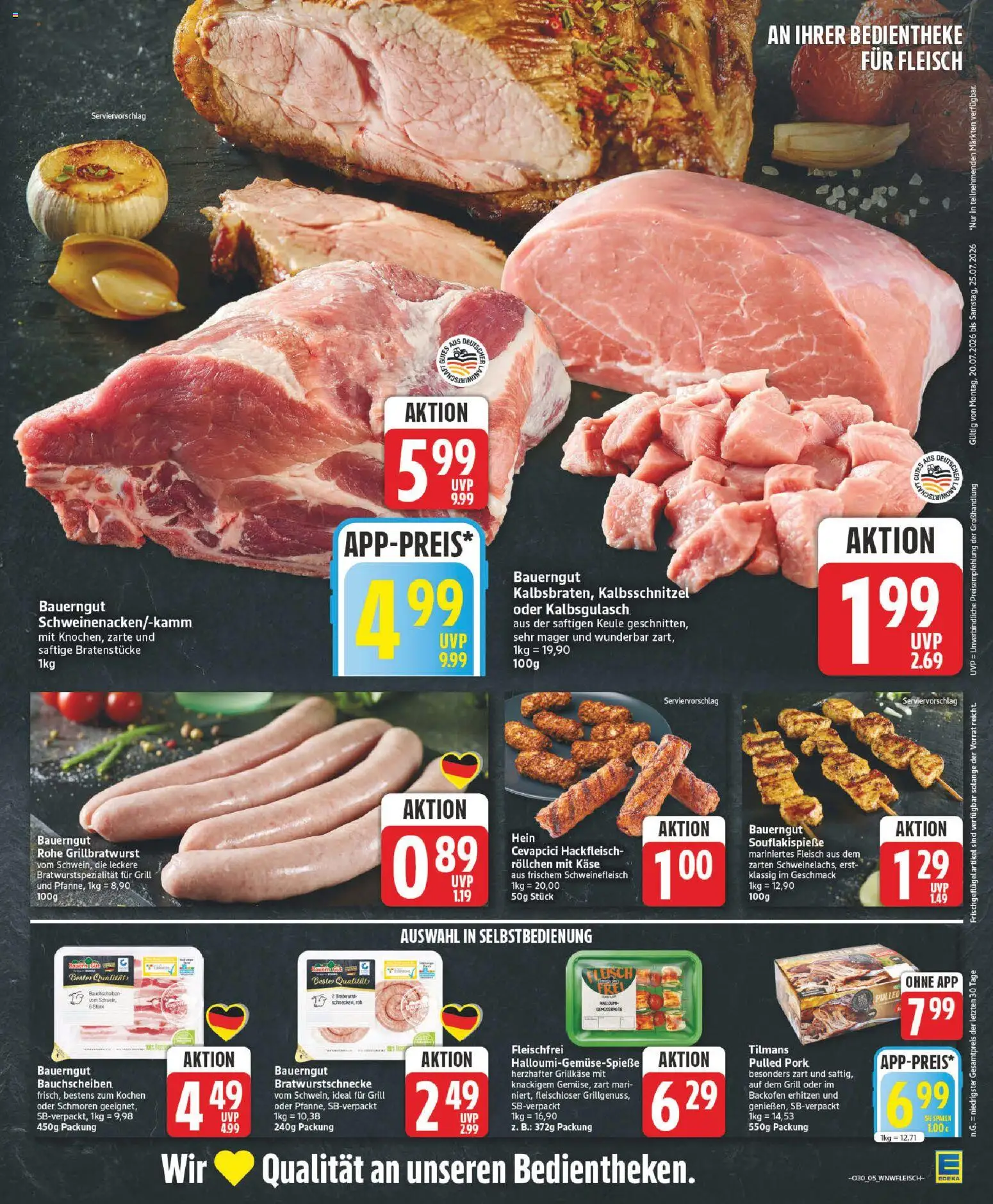 Elli Markt Prospekt Rietberg – gültig ab 20.07.2026 | Seite: 5 | Produkte: Käse, Cevapcici, Schweinefleisch, Fleisch