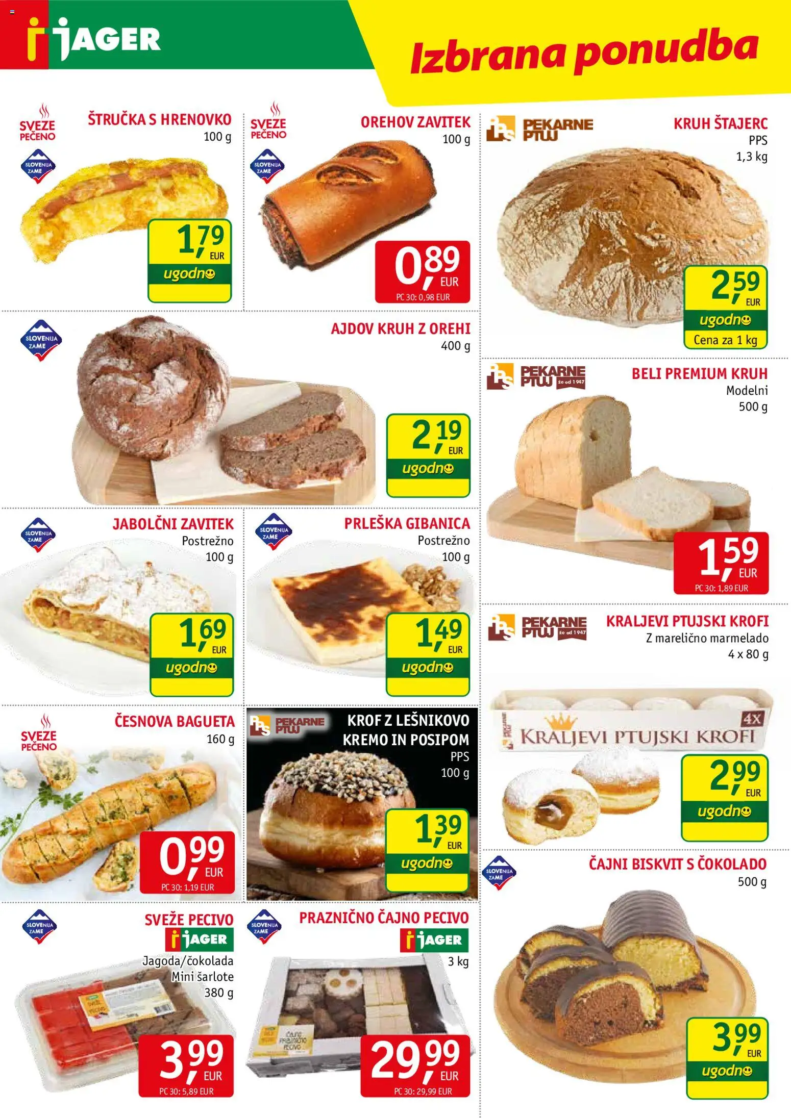 Novi Jager katalog ponudbe – veljaven od 15.07.2026 | Stran: 6 | Izdelki: Štručka, Kruh