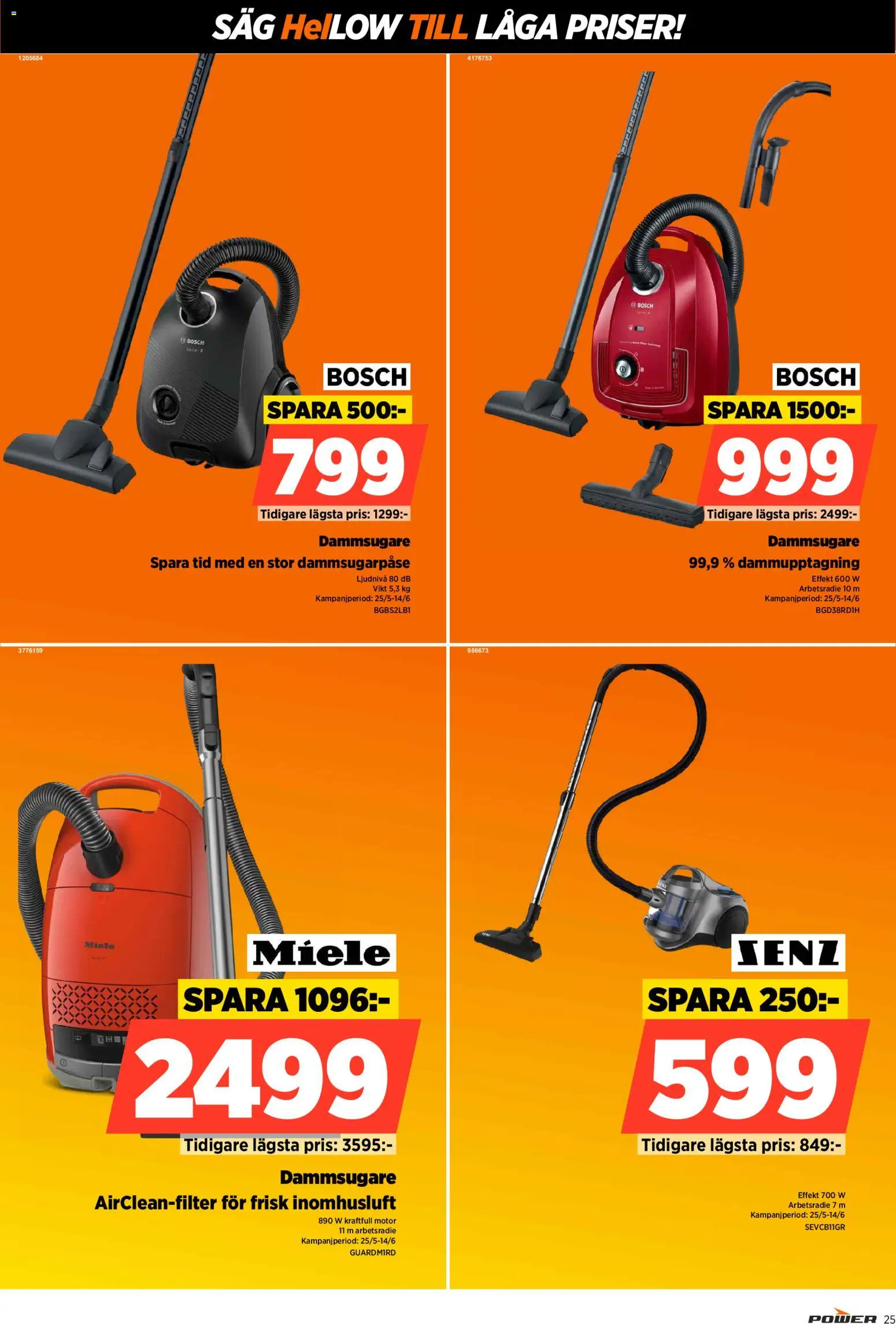 Power reklamblad aktuell från 08.06.2026 | Sida: 25 | Produkter: Dammsugare, Såg