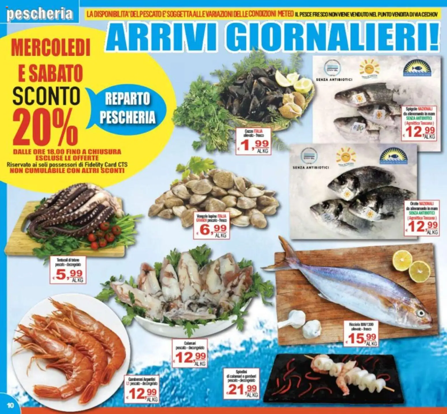 Volantino CTS del 12/08/2026 | Pagina: 10 | Prodotti: Gamberi, Cozze, Gamberoni, Spiedini