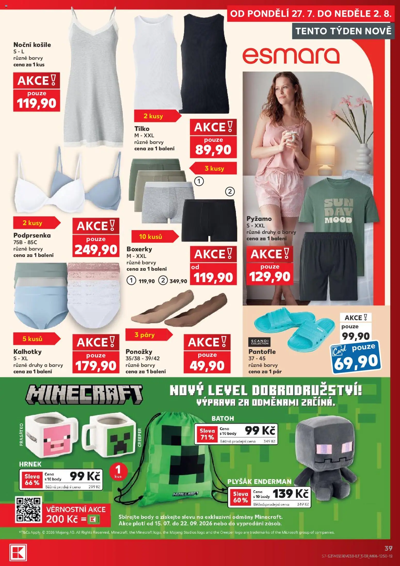 Kaufland leták - Plzeň Bory od 22.07.2026 | Strana: 7 | Produkty: Ponožky, Pyžamo, Pantofle, Batoh