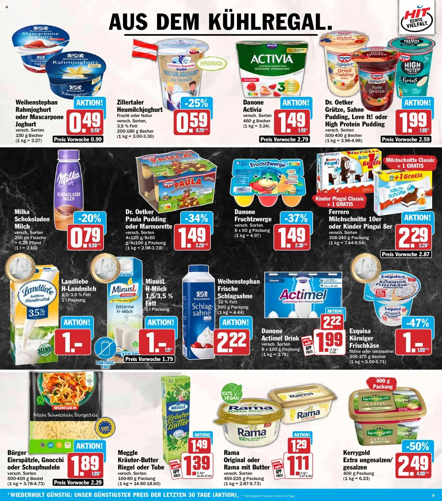 HIT Prospekt – gültig ab 06.07.2026 | Seite: 9 | Produkte: High protein pudding, Schlagsahne, Milch, Pudding