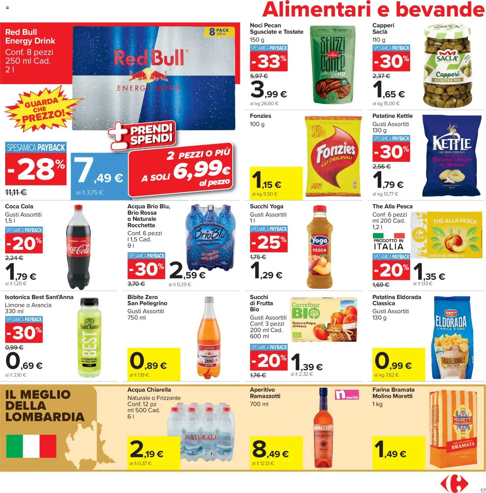 Volantino Carrefour del 29/09/2026 | Pagina: 17 | Prodotti: Noci pecan, Limone, Pesca, Red Bull