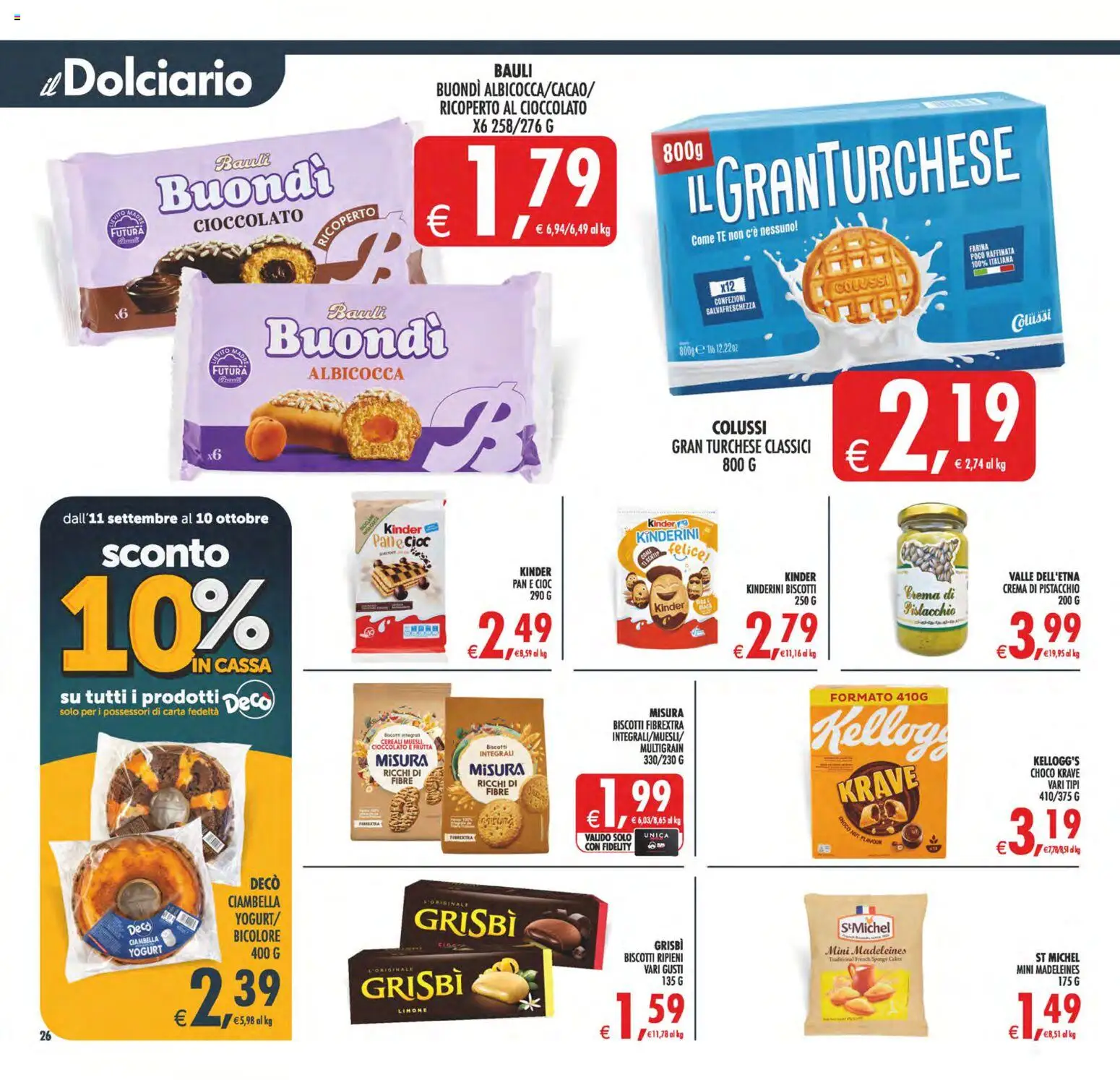 Volantino Decò del 22/09/2026 | Pagina: 26 | Prodotti: Crema, Ciambella, Cereali, Limone