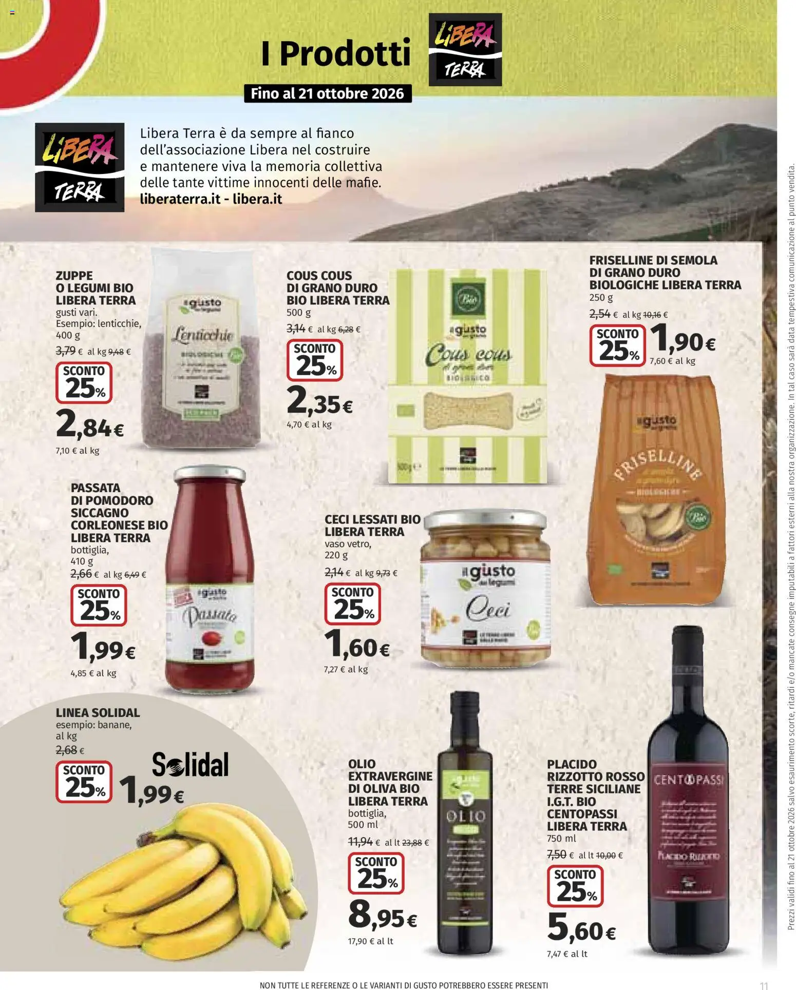Volantino COOP del 15/10/2026 | Pagina: 11 | Prodotti: Legumi, Zuppe, Passata di pomodoro, Cous cous