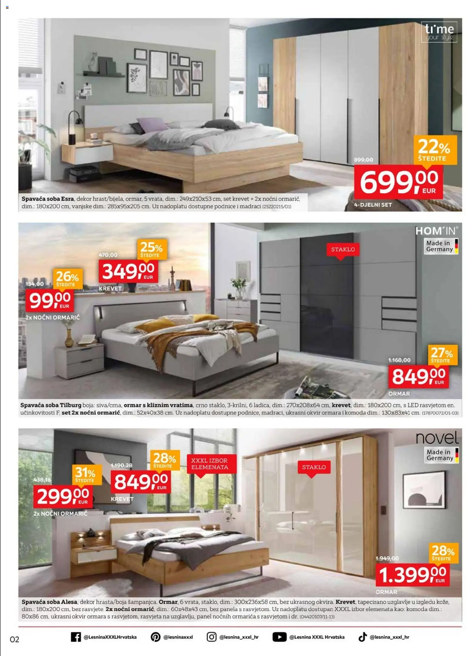 Lesnina katalog | vrijedi od 13.07.2026 | Stranica: 2 | Proizvodi: Krevet, Spavaća soba, Noćni ormarić, Podnice