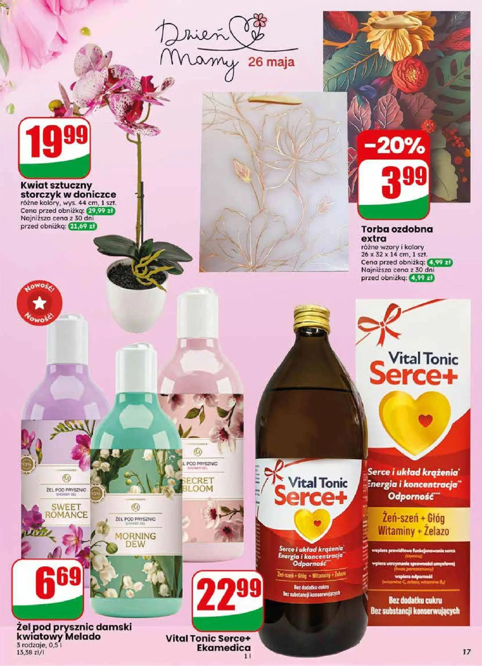 Dino gazetka od 20.05.2026 | Strona: 17 | Produkty: Torba, Żelazo, Prysznic, Storczyk