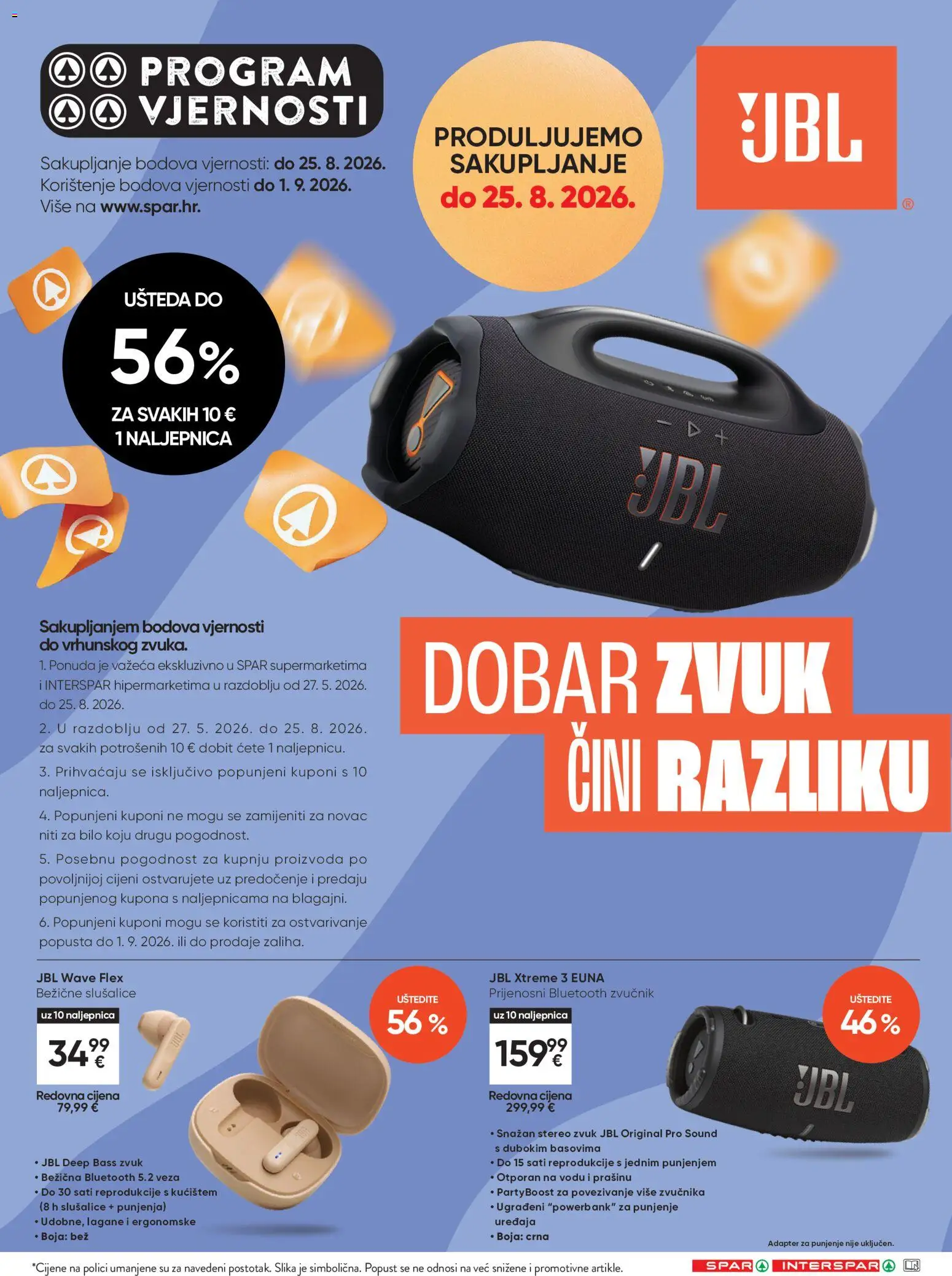 Interspar katalog | vrijedi od 19.08.2026 | Stranica: 36 | Proizvodi: Bluetooth zvučnik, Slušalice, Adapter, Zvučnik