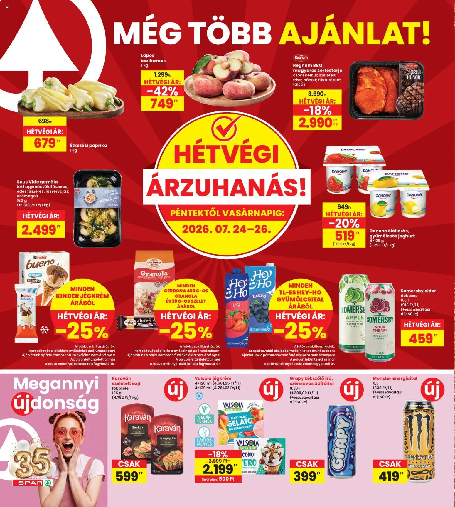 Interspar akciós ujság - amely érvényes a következő dátumtól: 2026.07.23. | Oldal: 20 | Termékek: Grill, Garnéla, Joghurt, Jégkrém