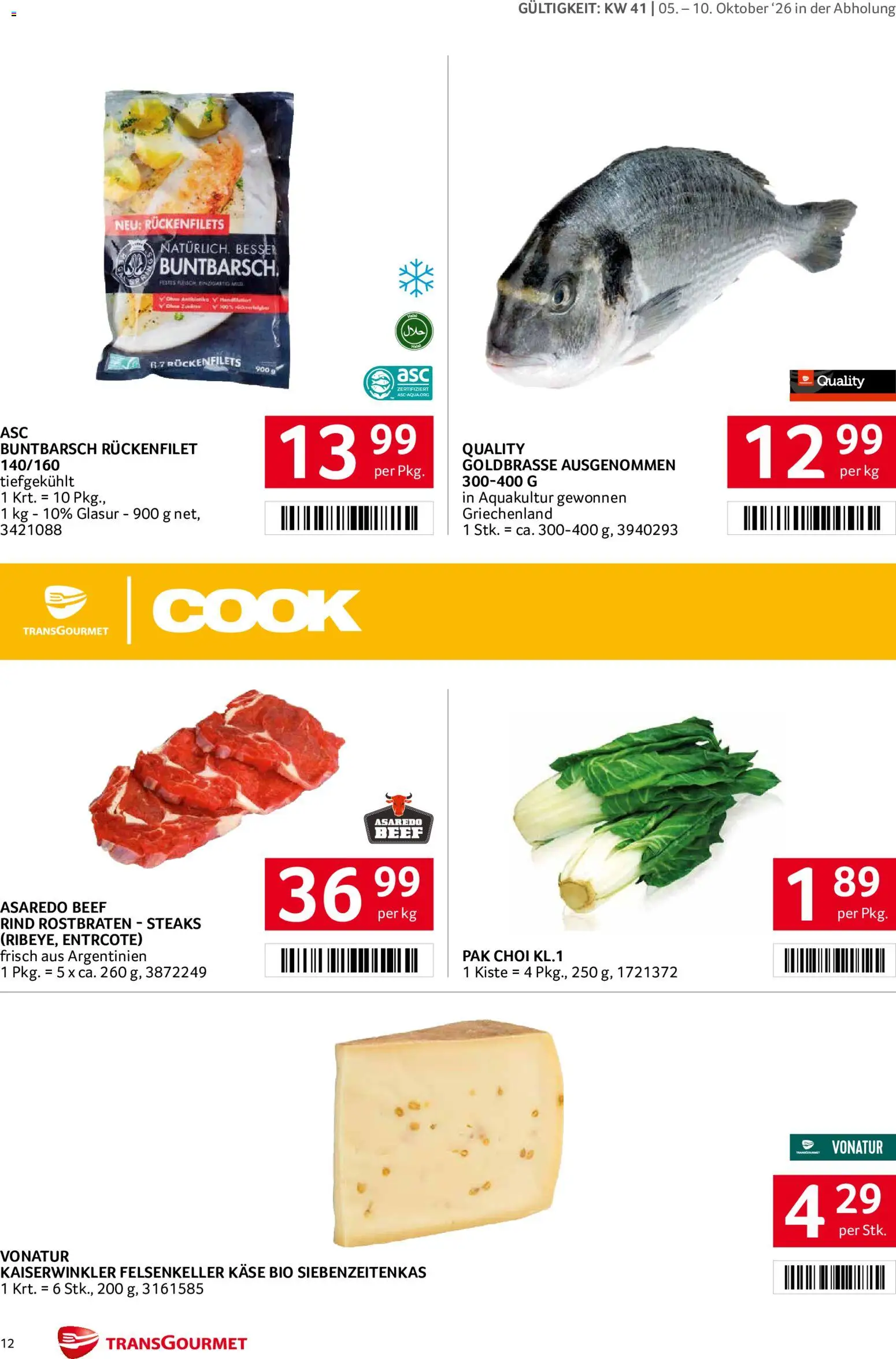 Transgourmet Flugblatt gültig ab 05.10.2026 | Seite: 12 | Produkte: Käse