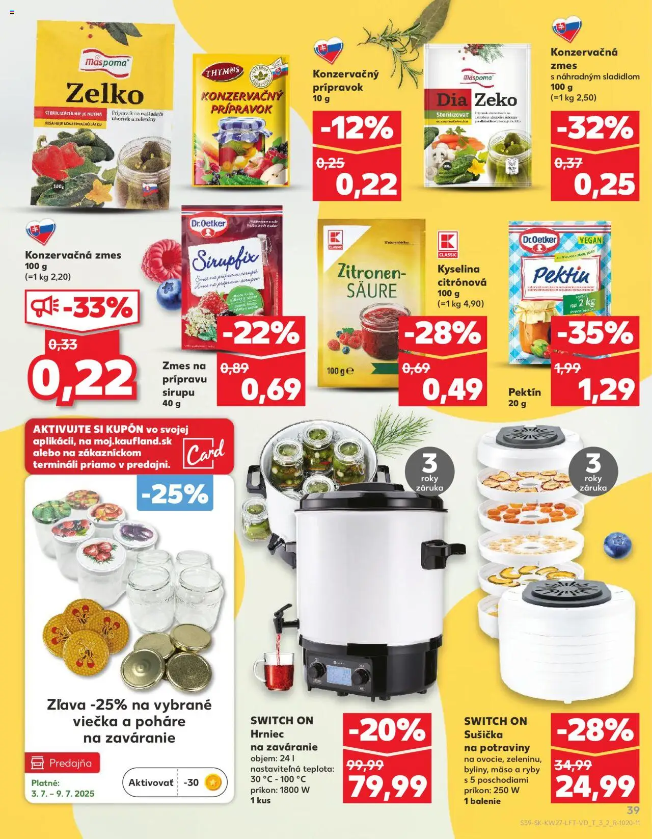 Nové Kaufland akcie – leták je platný od 03.07.2025 | Strana: 39 | Produkty: Sušička, Ryby, Mäso
