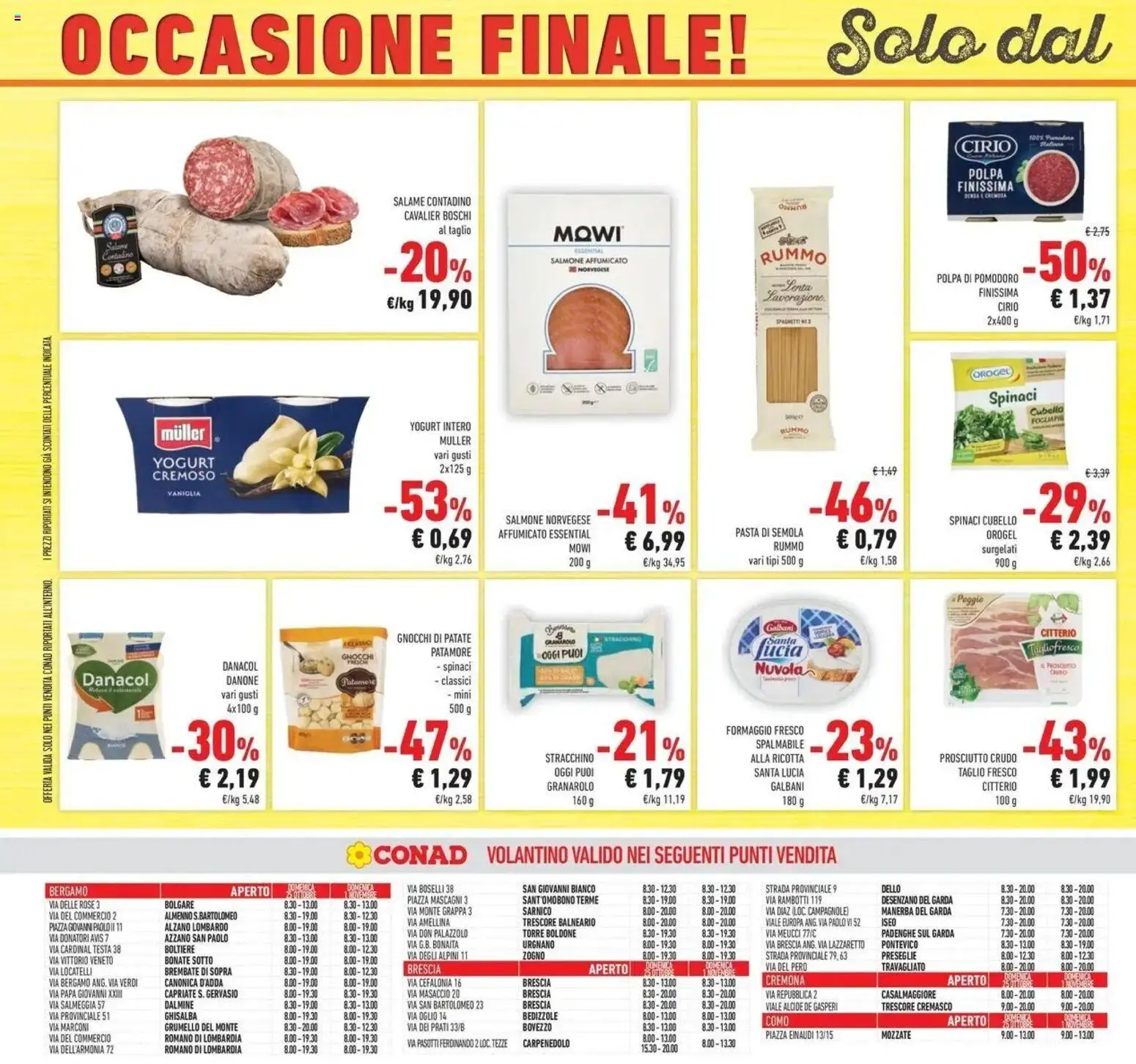 Volantino Conad del 21/10/2026 | Pagina: 50 | Prodotti: Tè, Pasta di semola, Gnocchi, Formaggio fresco spalmabile