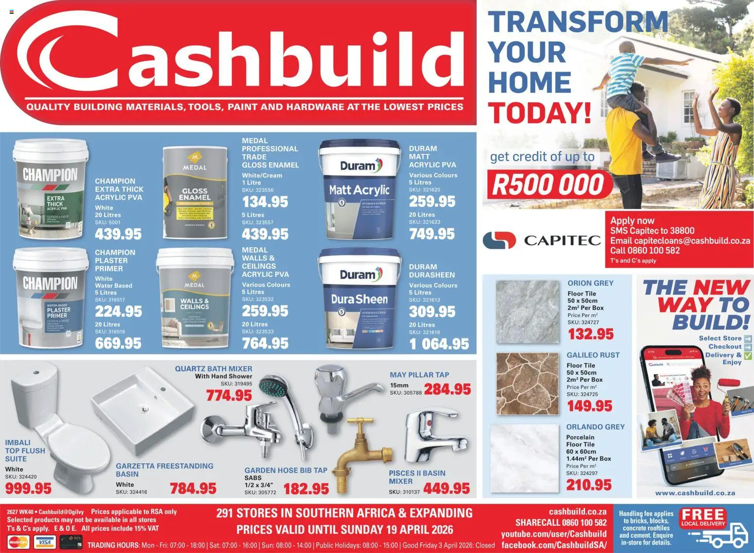 New Cashbuild catalogue – valid from 02/04/2026 | Page: 1 | Products: Primer, Mixer, Paint, Water
