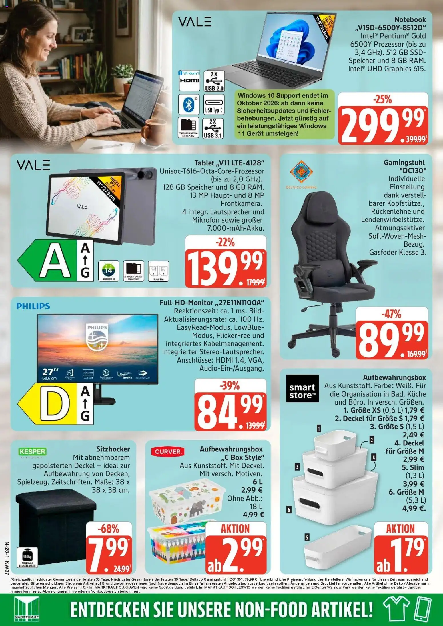 Marktkauf Prospekt Buxtehude (ab 07.09.2026) » Angebote online | Seite: 28 | Produkte: Mikrofon, Gamingstuhl, Notebook, Tablet